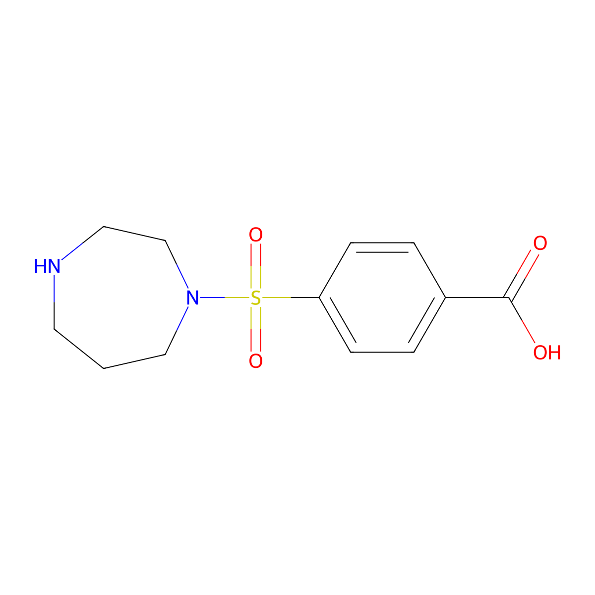 4-(1,4-Diazepan-1-ylsulfonyl)benzoic acid molecular structure, CAS 1268026-10-3