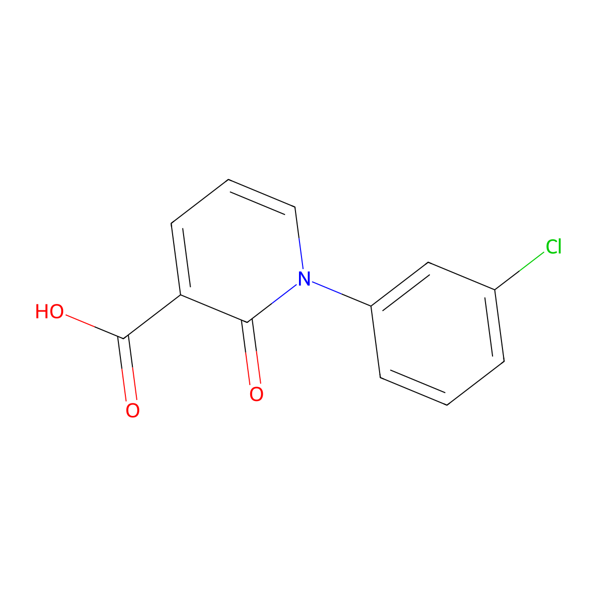 1-(3-Chlorophenyl)-2-oxo-1,2-dihydropyridine-3-carboxylic acid molecular structure, CAS 1268028-62-1
