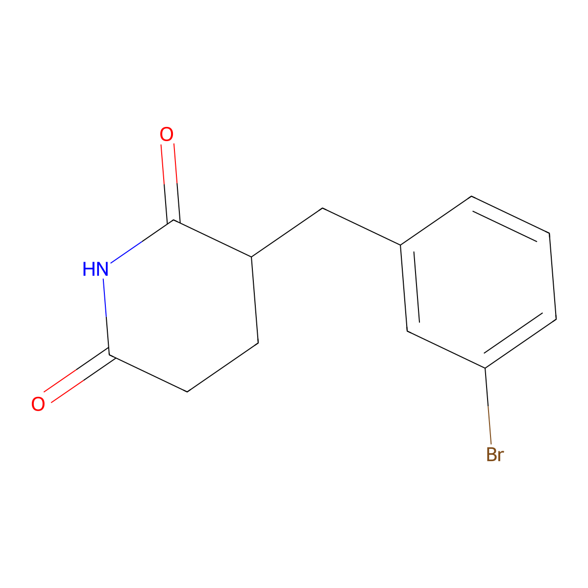 3-[(3-Bromophenyl)methyl]piperidine-2,6-dione molecular structure, CAS 1268029-66-8