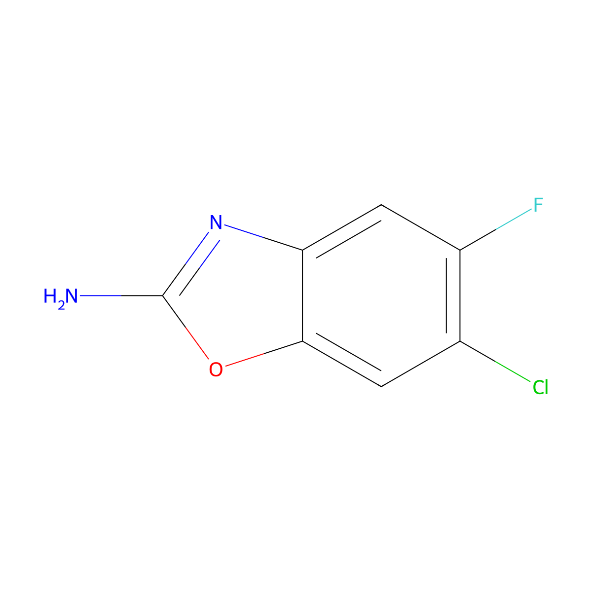 6-Chloro-5-fluoro-1,3-benzoxazol-2-amine molecular structure, CAS 1268032-07-0