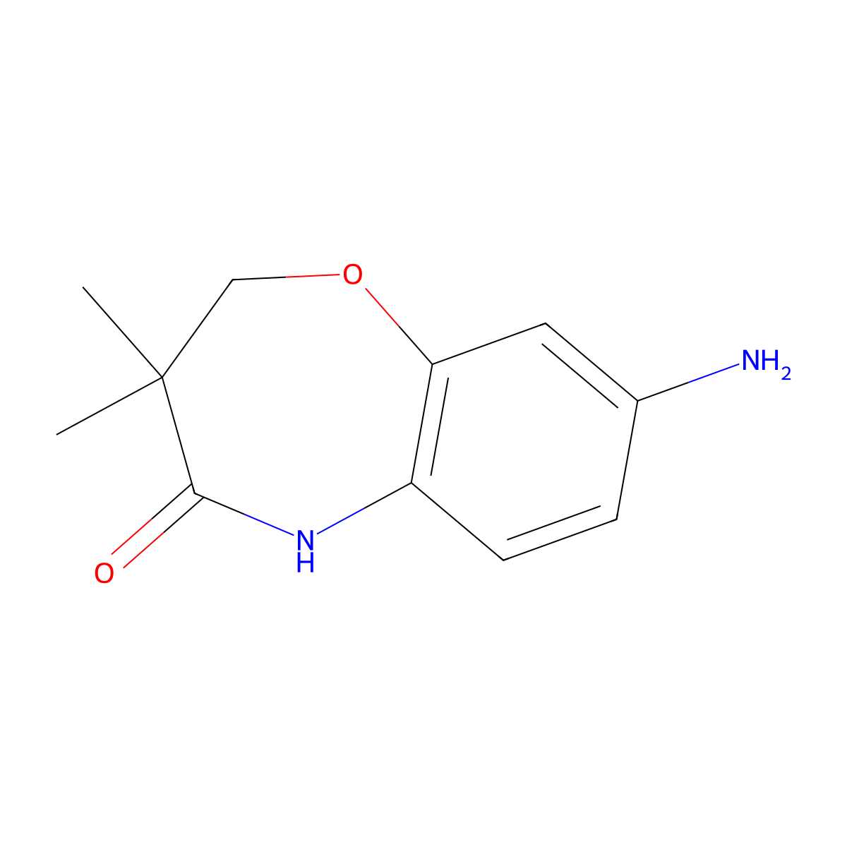 8-Amino-3,3-dimethyl-2,3,4,5-tetrahydro-1,5-benzoxazepin-4-one molecular structure, CAS 1268033-45-9