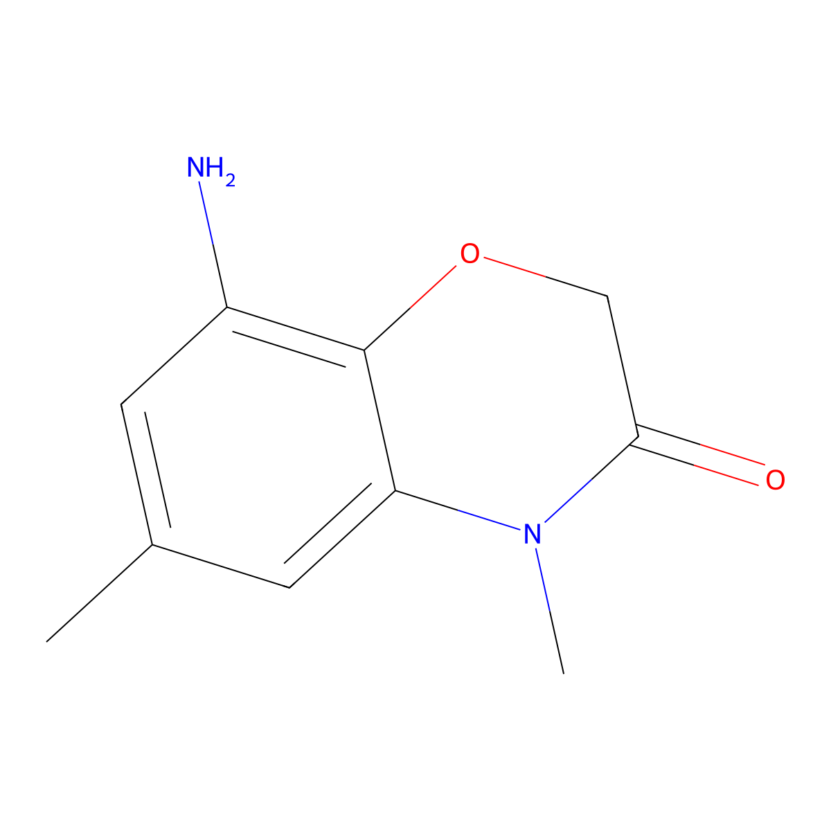 8-amino-4,6-dimethyl-3,4-dihydro-2H-1,4-benzoxazin-3-one molecular structure, CAS 1268034-92-9