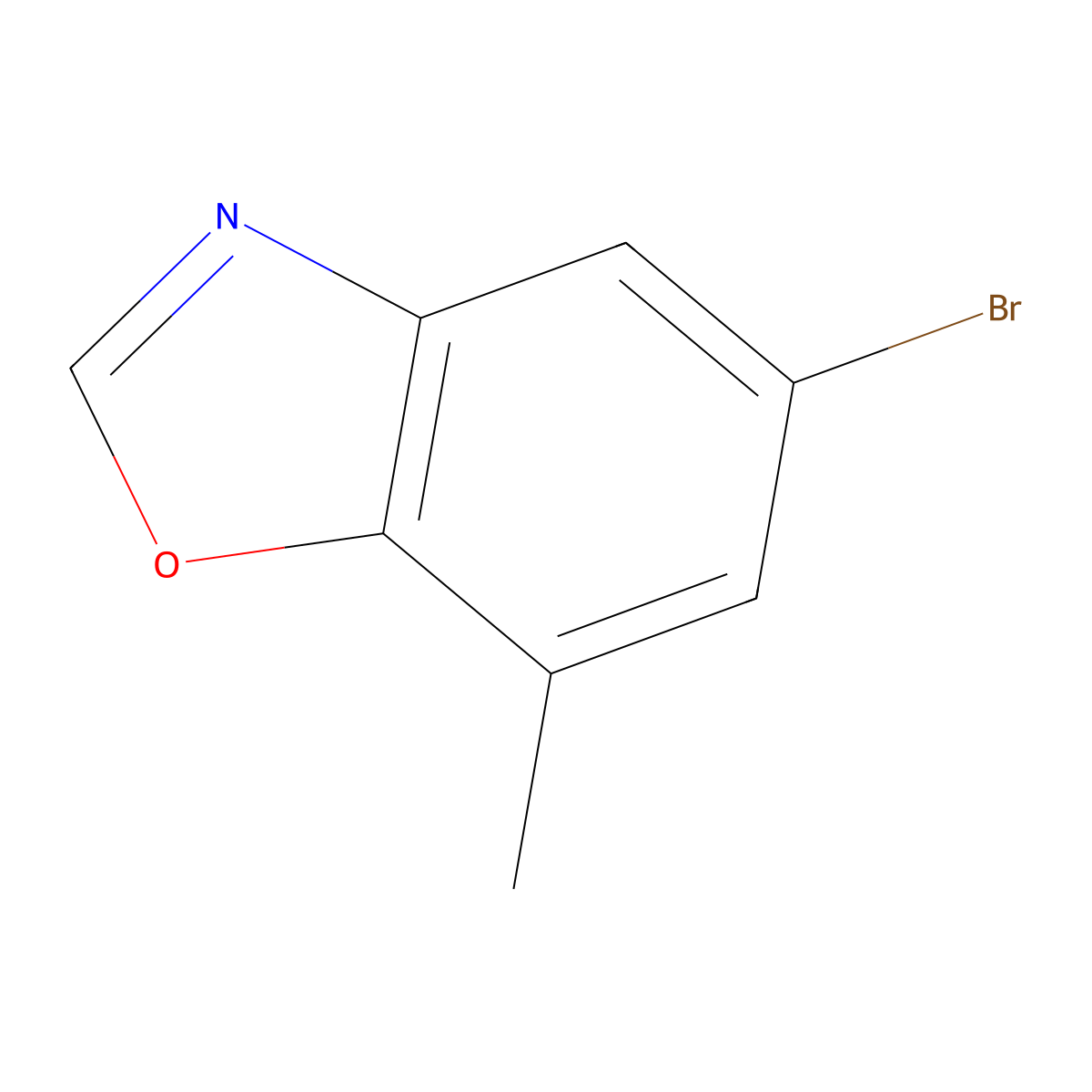 5-Bromo-7-methyl-1,3-benzoxazole molecular structure, CAS 1268037-09-7