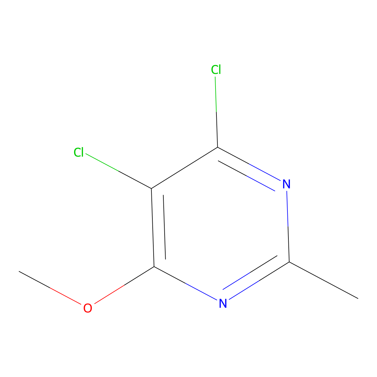 4,5-Dichloro-6-methoxy-2-methylpyrimidine molecular structure, CAS 126804-42-0
