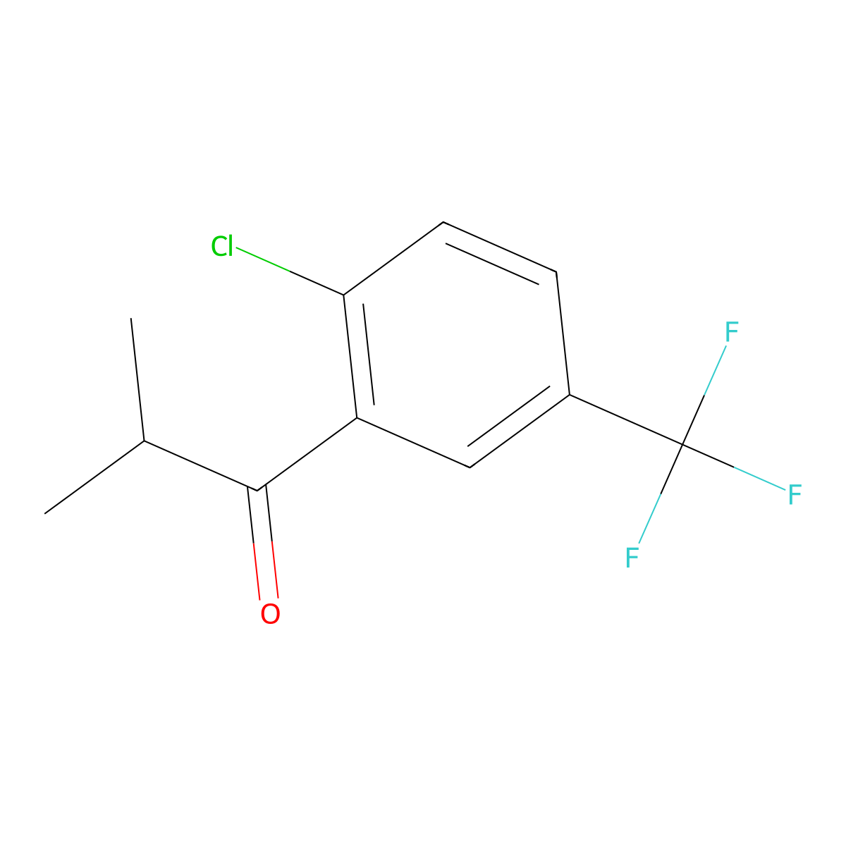 1-(2-Chloro-5-(trifluoromethyl)phenyl)-2-methylpropan-1-one molecular structure, CAS 1268041-88-8