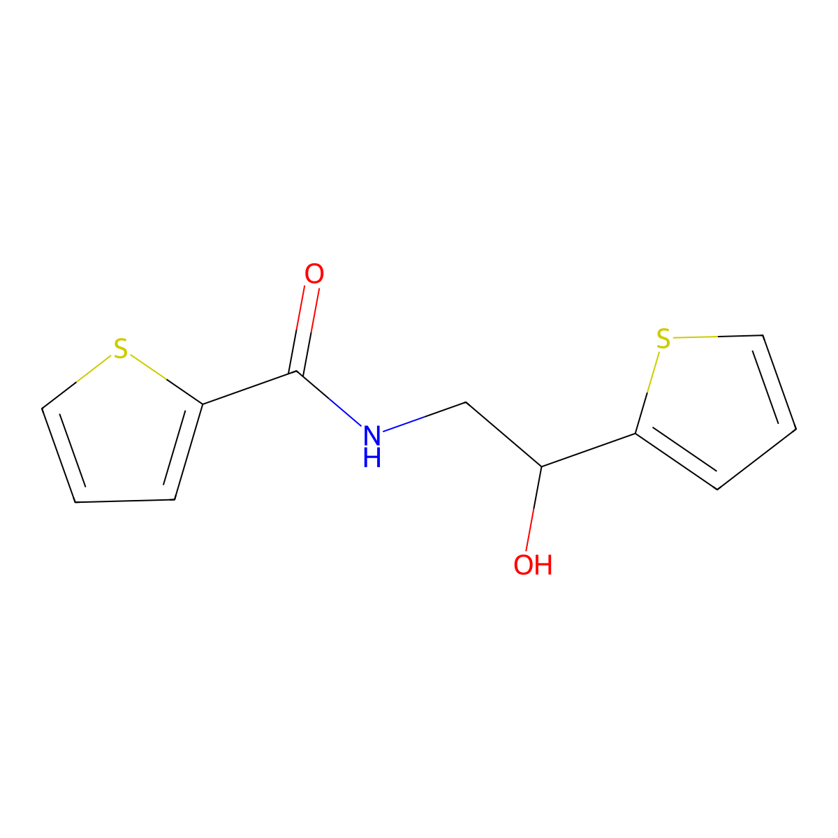 N-(2-hydroxy-2-(thiophen-2-yl)ethyl)thiophene-2-carboxamide molecular structure, CAS 1268043-09-9