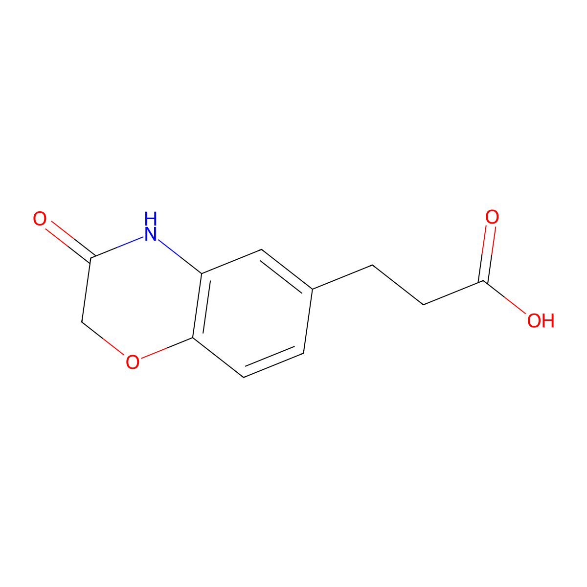 3-(3-oxo-3,4-dihydro-2H-1,4-benzoxazin-6-yl)propanoic acid molecular structure, CAS 1268047-11-5