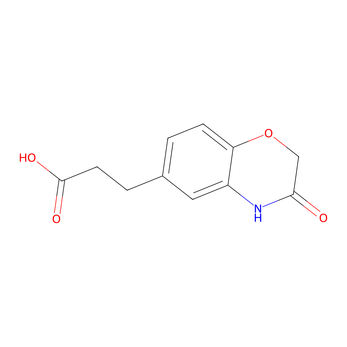 3-(3-oxo-3,4-dihydro-2H-1,4-benzoxazin-6-yl)propanoic acid molecular structure, CAS 1268047-11-5