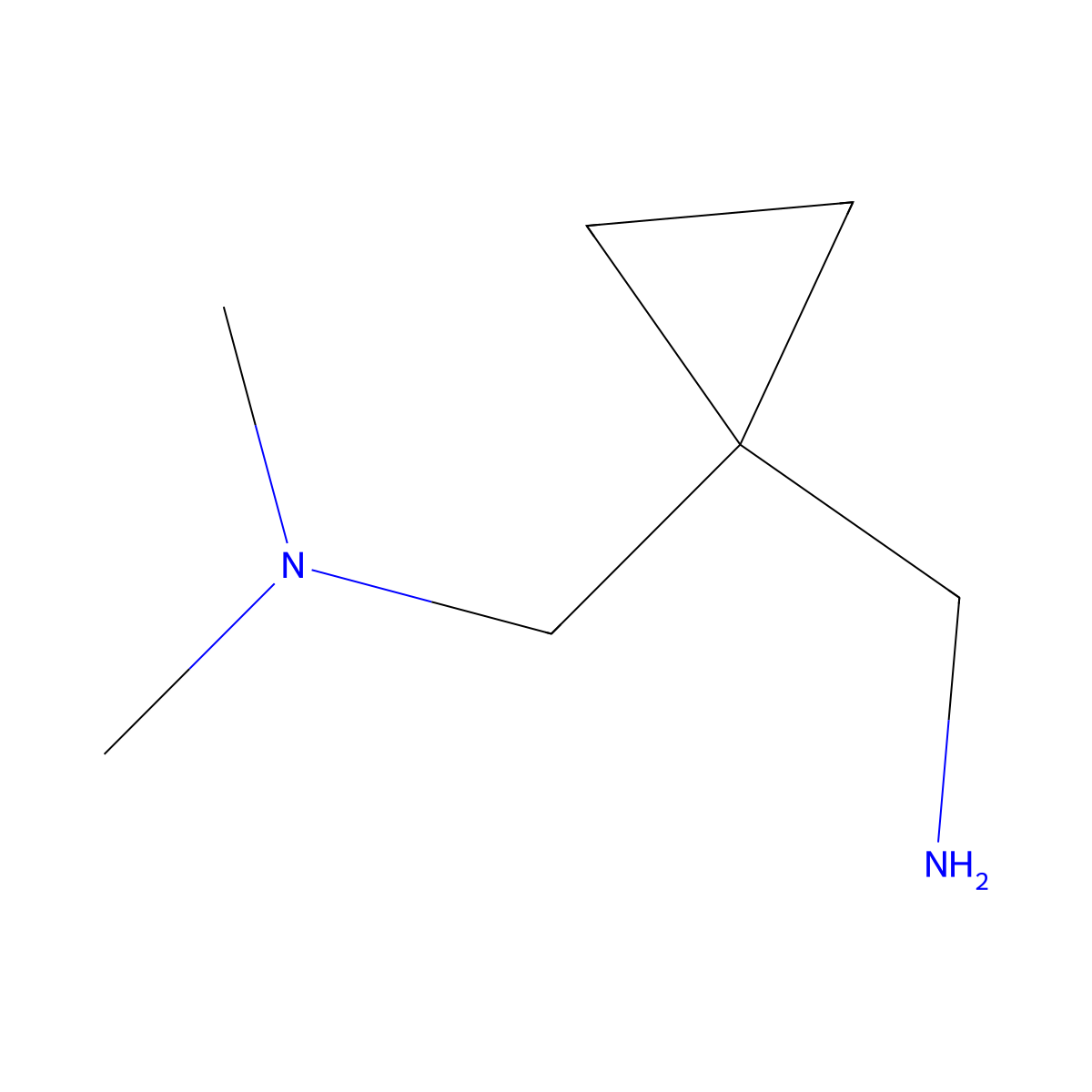 [1-[(Dimethylamino)methyl]cyclopropyl]methanamine molecular structure, CAS 1268050-69-6