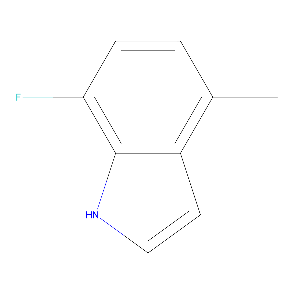 7-fluoro-4-methyl-1H-indole molecular structure, CAS 1268052-65-8