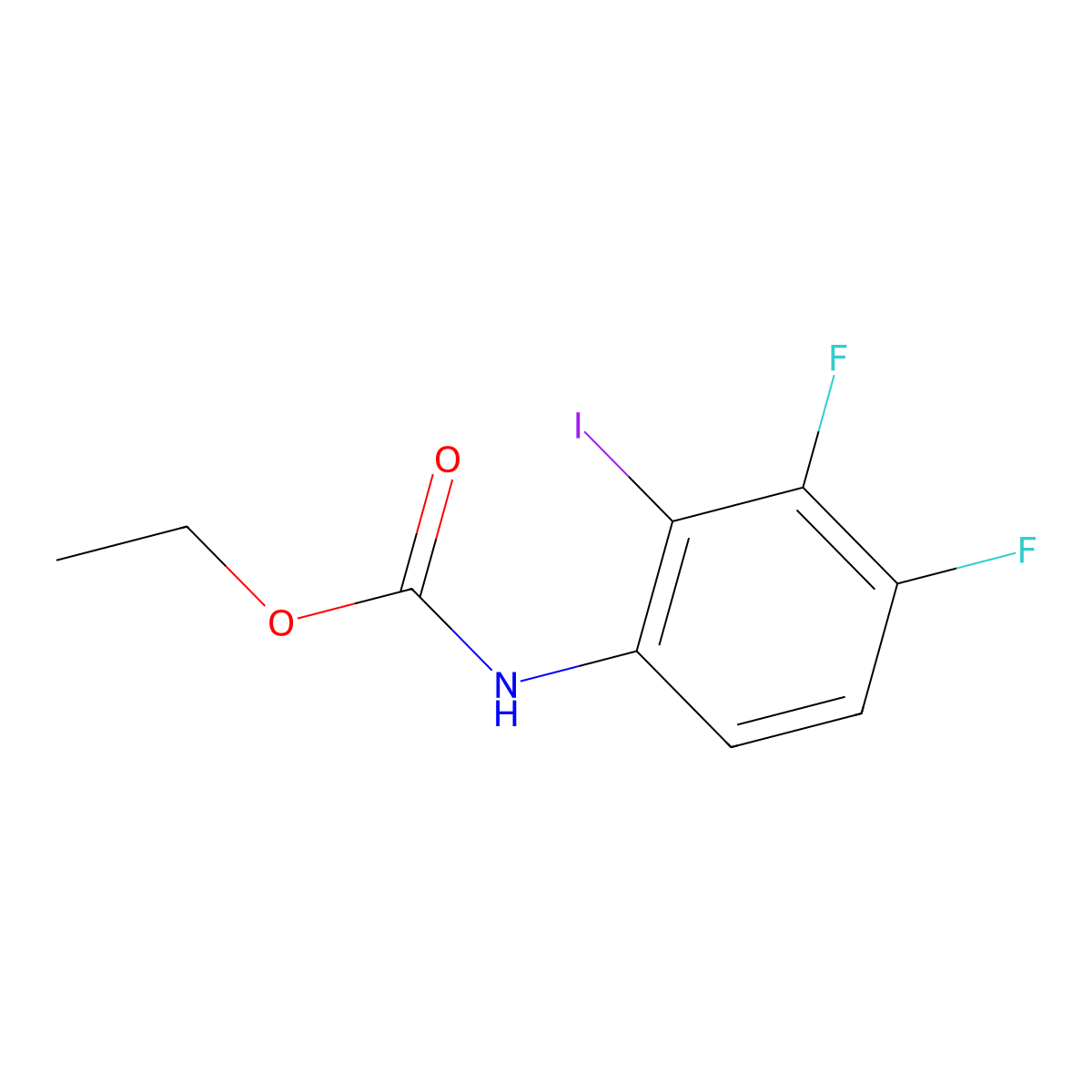 Ethyl 3,4-difluoro-2-iodophenylcarbamate molecular structure, CAS 1268052-94-3