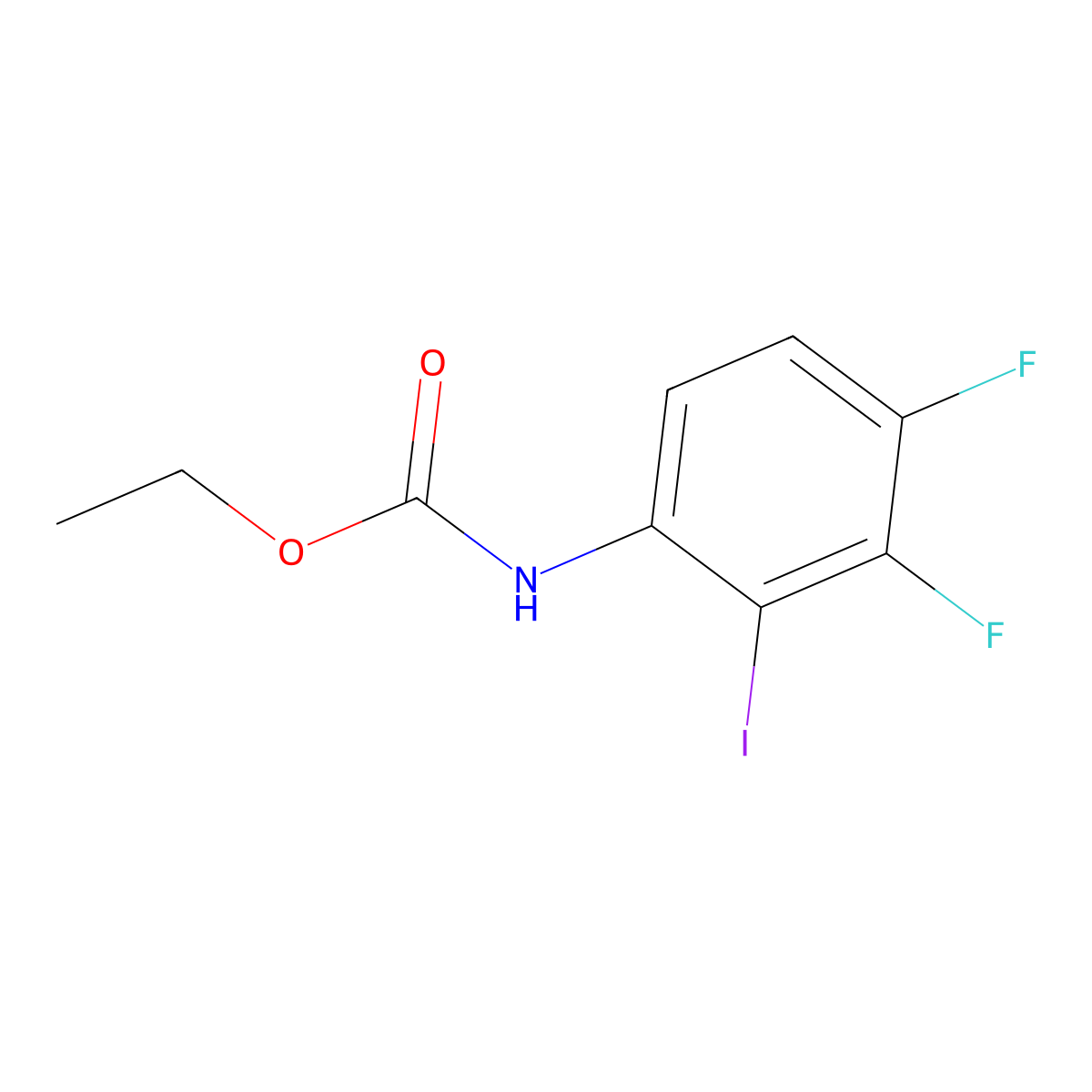 Ethyl 3,4-difluoro-2-iodophenylcarbamate molecular structure, CAS 1268052-94-3