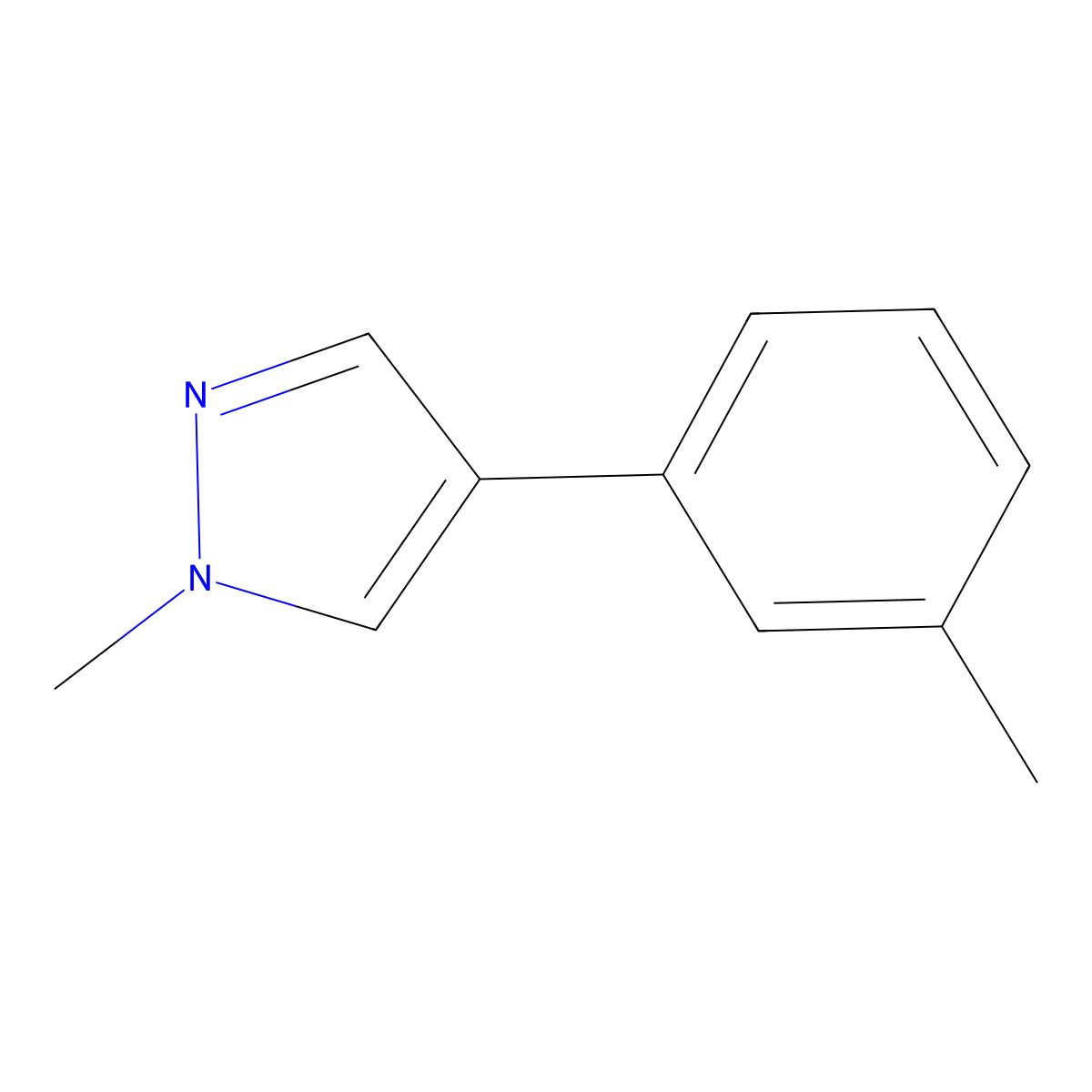 1-Methyl-4-(3-methylphenyl)-1H-pyrazole molecular structure, CAS 1268057-74-4