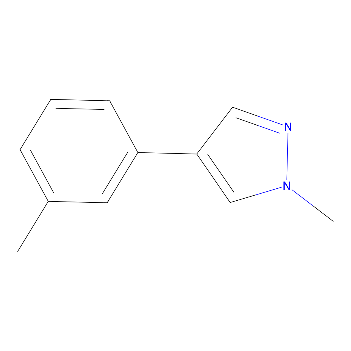 1-Methyl-4-(3-methylphenyl)-1H-pyrazole molecular structure, CAS 1268057-74-4