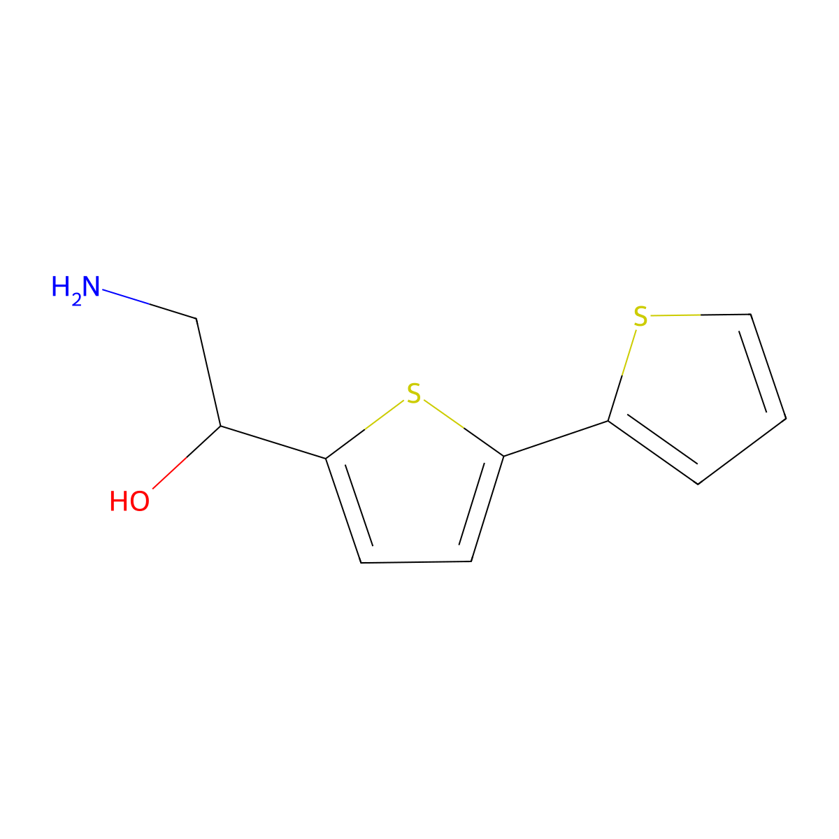 2-Amino-1-{[2,2'-bithiophene]-5-yl}ethan-1-ol molecular structure, CAS 1268058-88-3