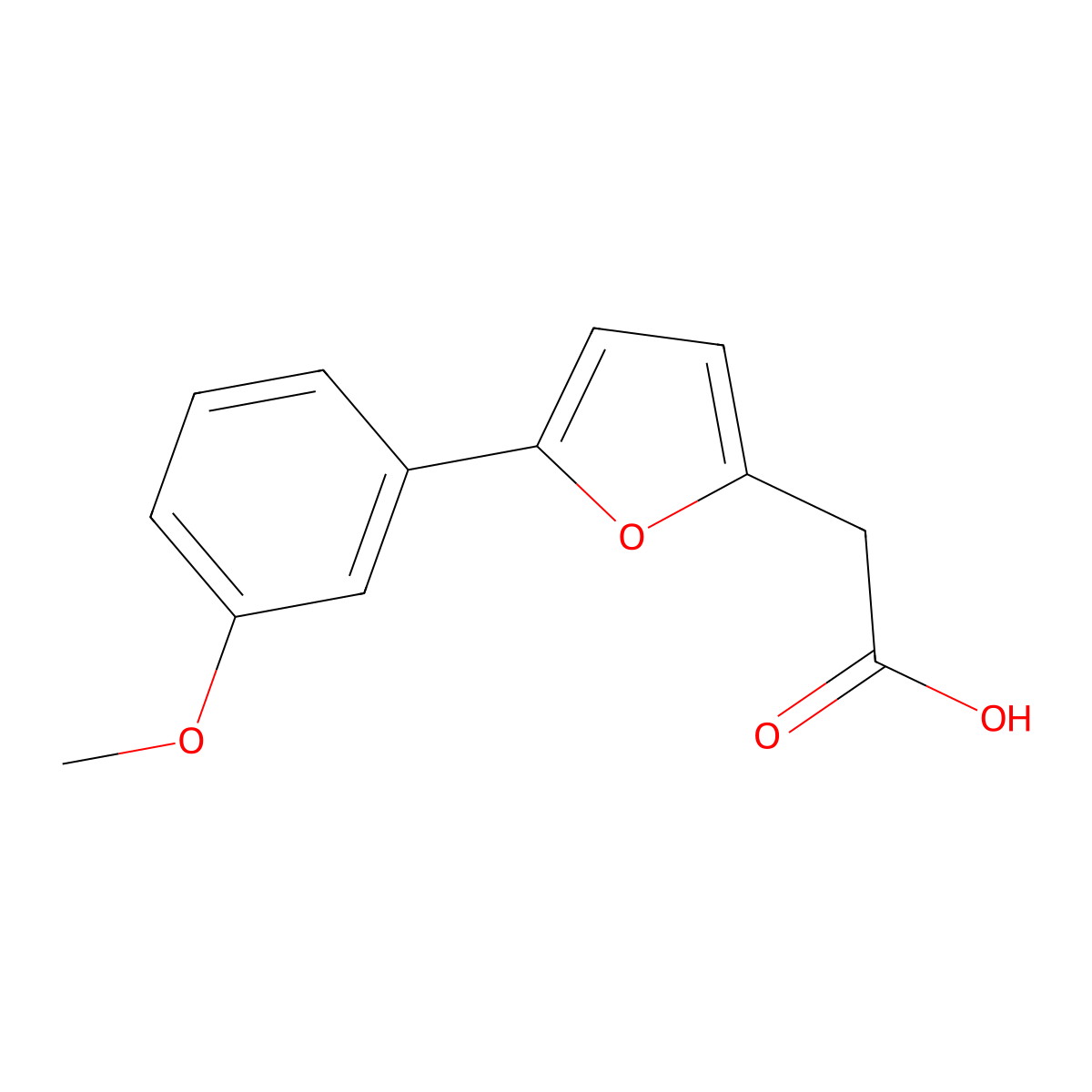 2-[5-(3-Methoxyphenyl)furan-2-yl]acetic acid molecular structure, CAS 1268060-59-8