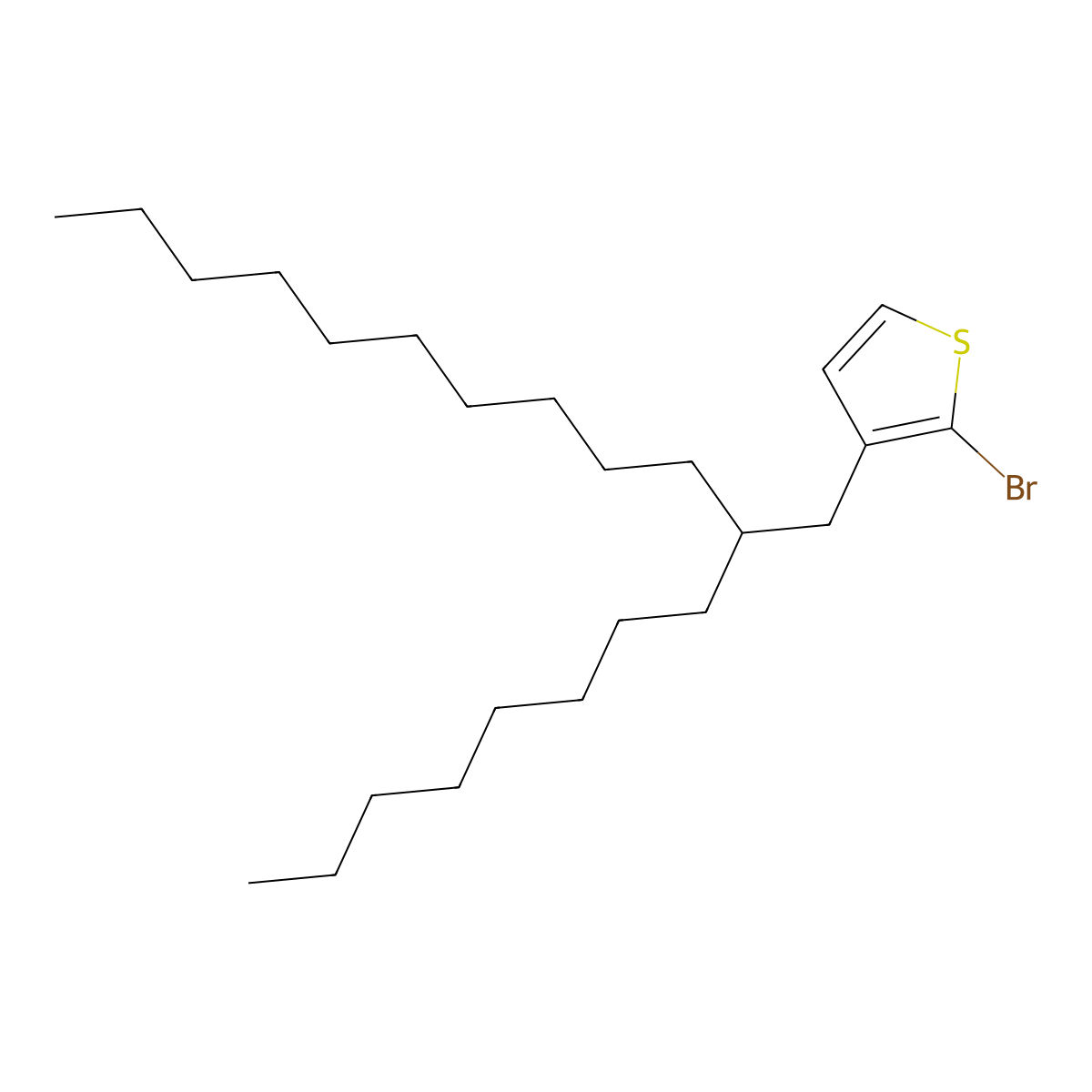 2-Bromo-3-(2-octyldodecyl)thiophene molecular structure, CAS 1268060-77-0