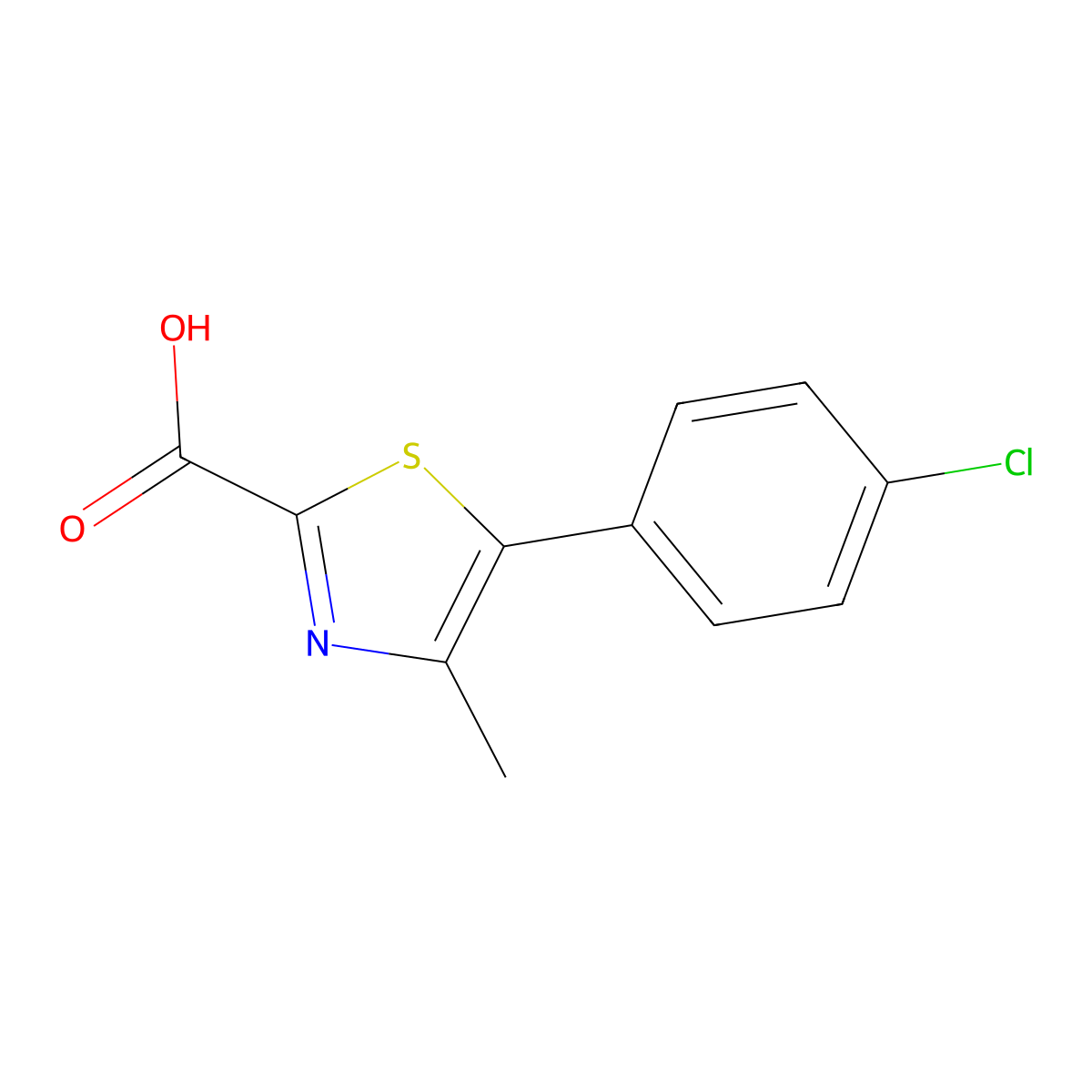 5-(4-Chlorophenyl)-4-methyl-1,3-thiazole-2-carboxylic acid molecular structure, CAS 1268061-38-6