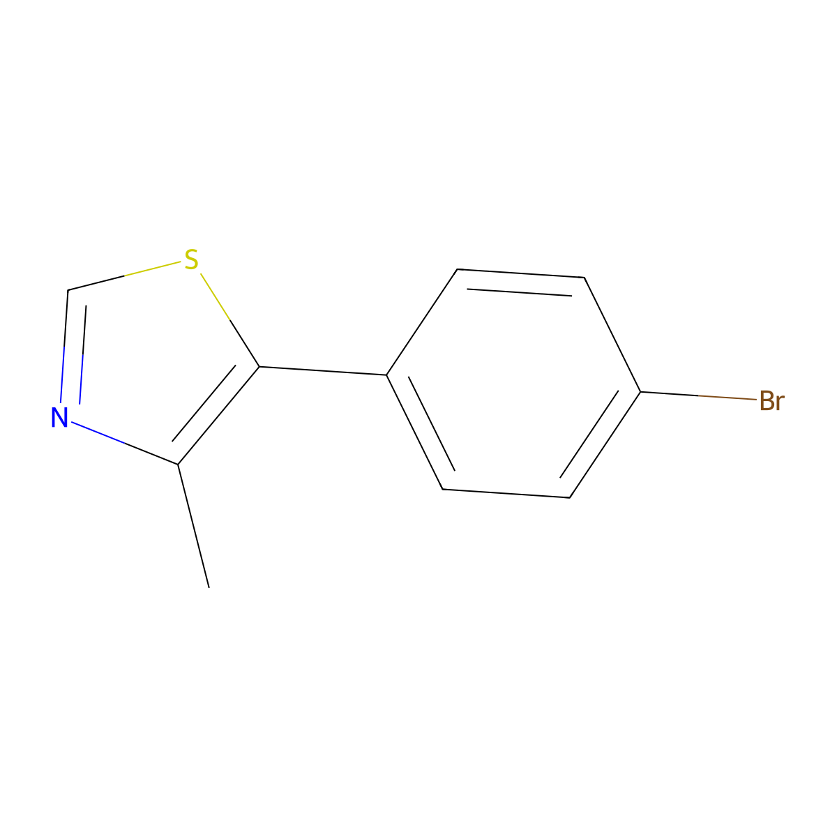 5-(4-Bromophenyl)-4-methyl-1,3-thiazole molecular structure, CAS 1268061-92-2