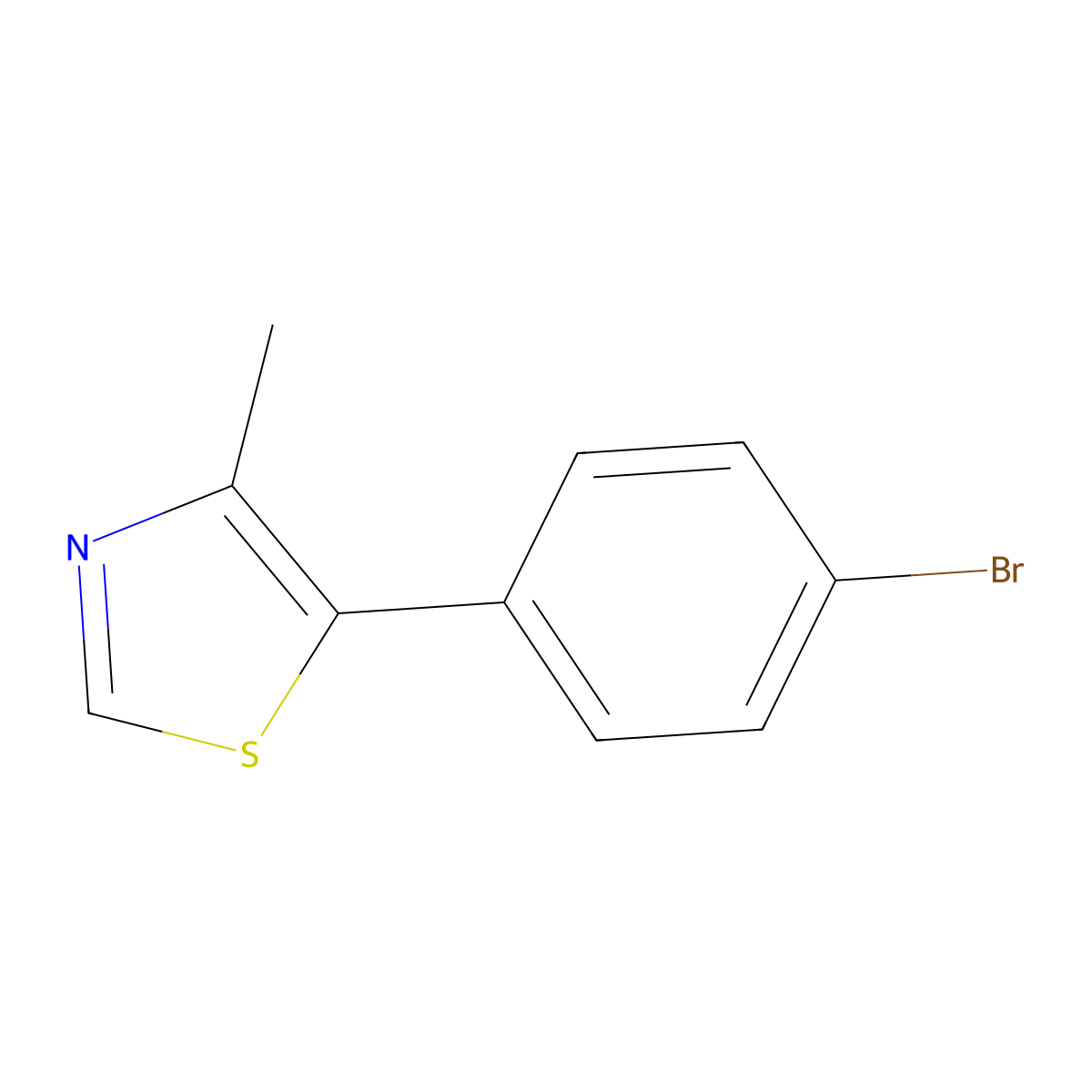5-(4-Bromophenyl)-4-methyl-1,3-thiazole molecular structure, CAS 1268061-92-2