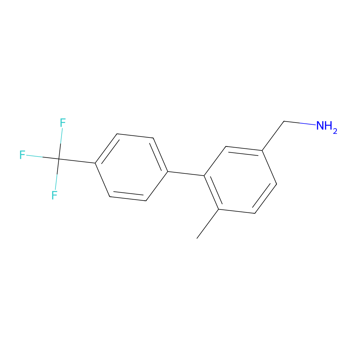 (6-Methyl-4'-(trifluoromethyl)-[1,1'-biphenyl]-3-yl)methanamine molecular structure, CAS 1268062-72-1