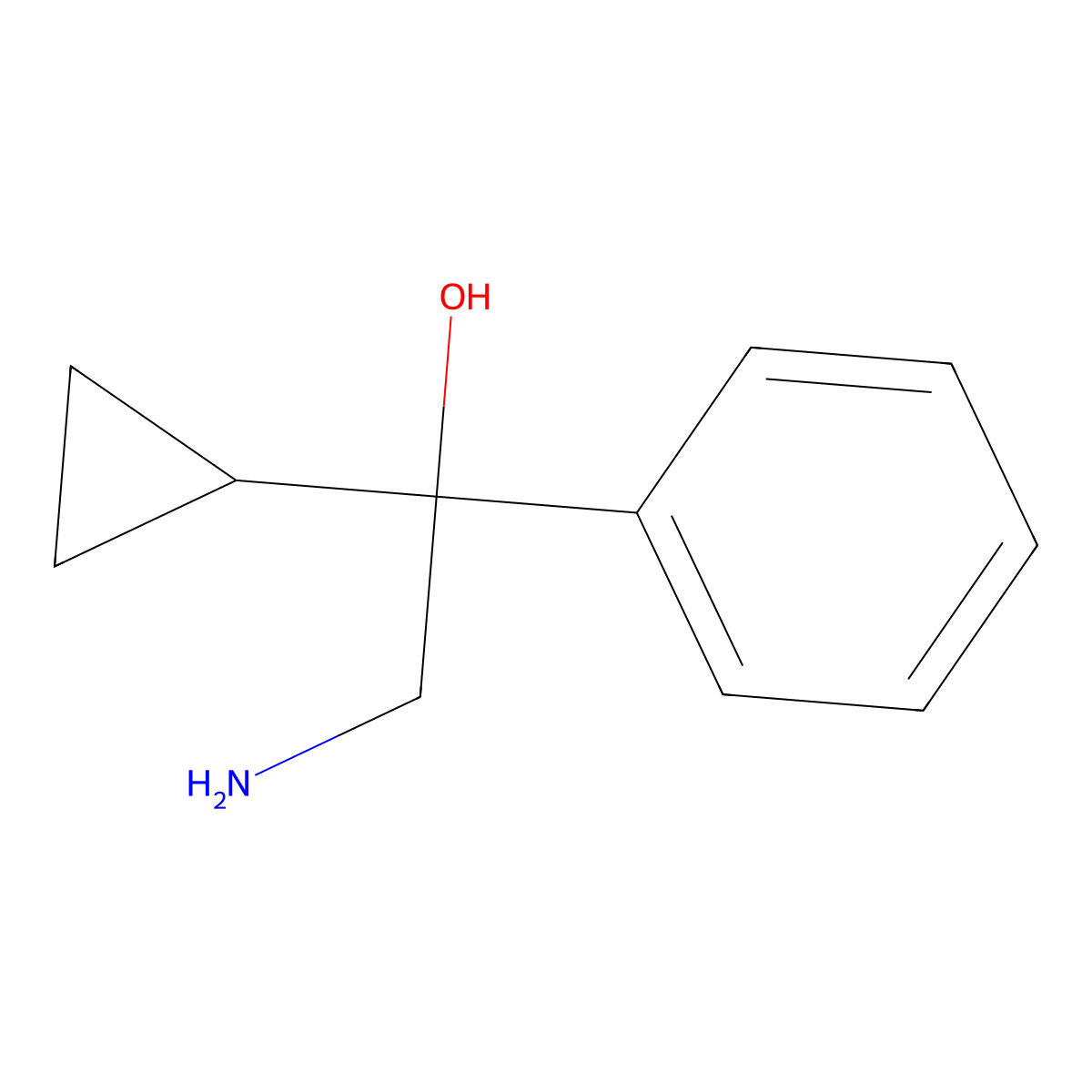 2-Amino-1-cyclopropyl-1-phenylethan-1-ol molecular structure, CAS 1268064-39-6