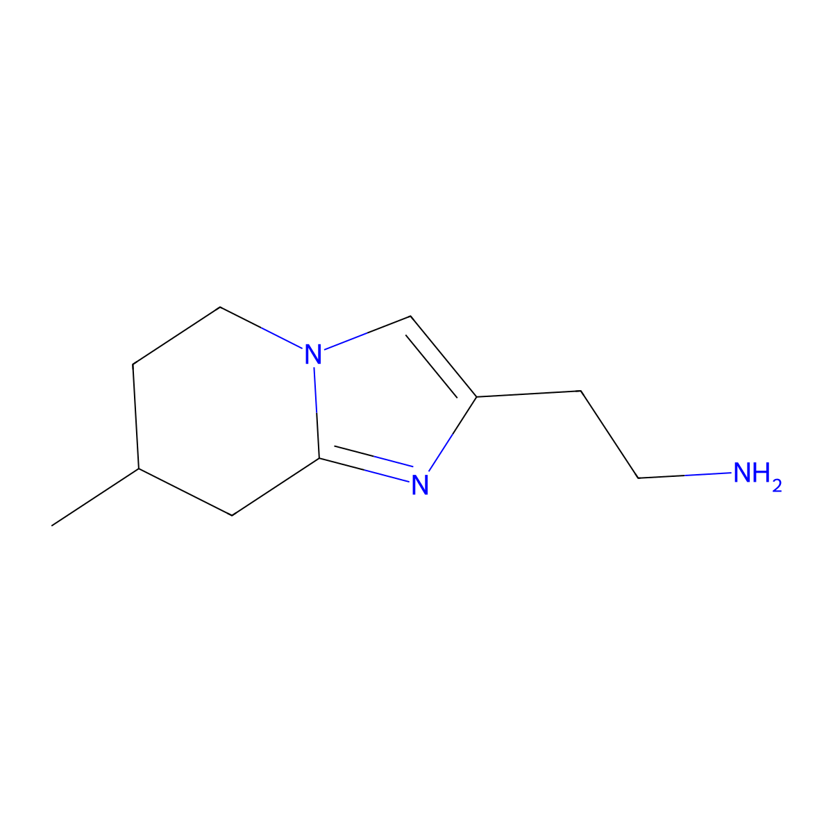 2-{7-methyl-5H,6H,7H,8H-imidazo[1,2-a]pyridin-2-yl}ethan-1-amine molecular structure, CAS 1268065-43-5