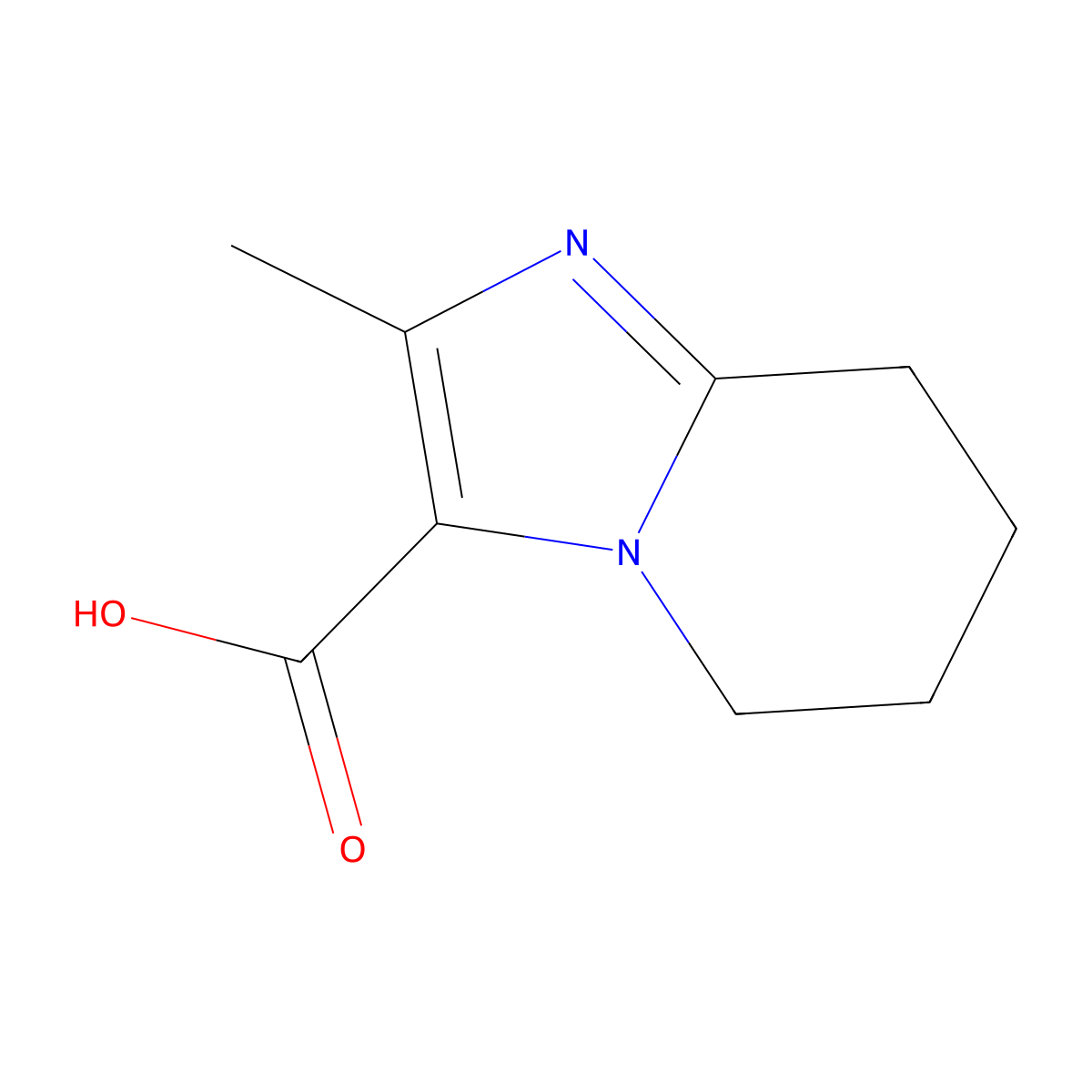 2-Methyl-5H,6H,7H,8H-imidazo[1,2-a]pyridine-3-carboxylic acid molecular structure, CAS 1268065-90-2