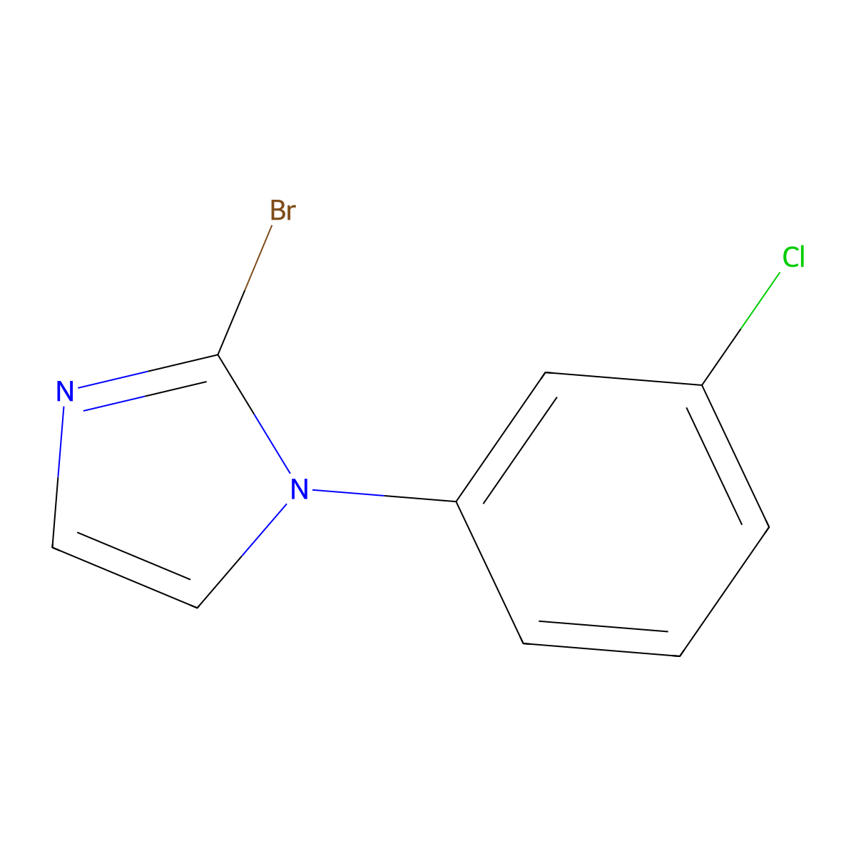 2-bromo-1-(3-chlorophenyl)-1H-imidazole molecular structure, CAS 1268068-87-6