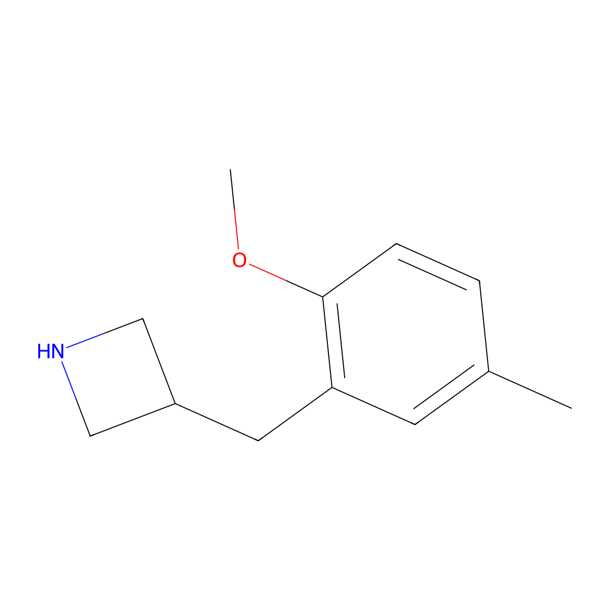 3-(2-Methoxy-5-methylbenzyl)azetidine molecular structure, CAS 1268074-80-1