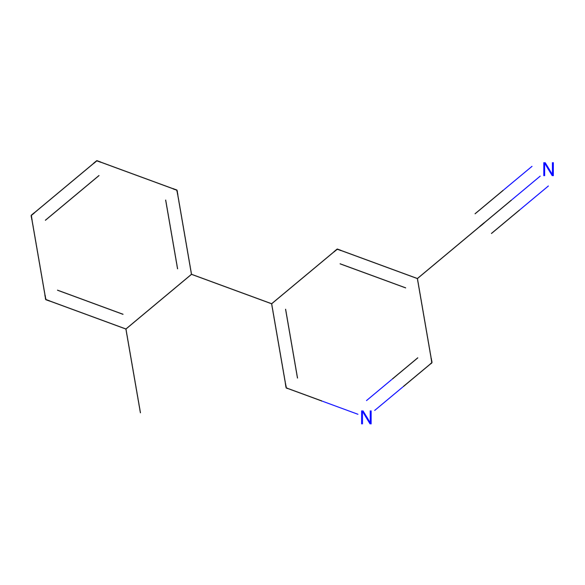 5-(o-Tolyl)nicotinonitrile molecular structure, CAS 1268076-20-5