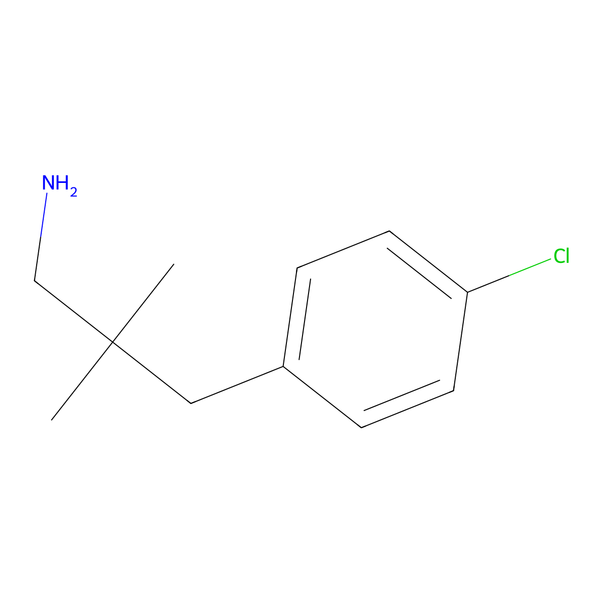 3-(4-Chlorophenyl)-2,2-dimethylpropan-1-amine molecular structure, CAS 1268077-56-0