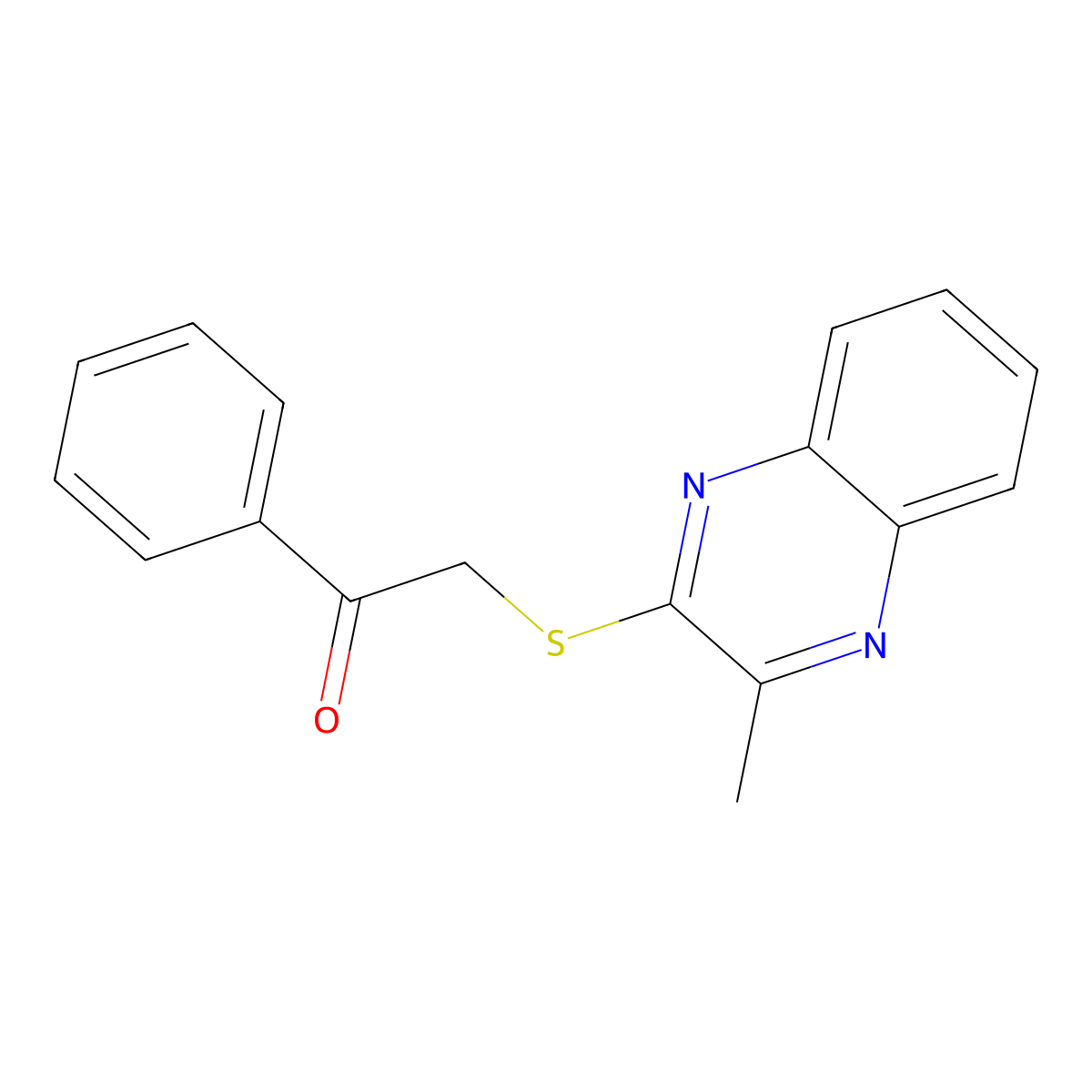 2-(3-Methylquinoxalin-2-yl)sulfanyl-1-phenylethanone molecular structure, CAS 126808-40-0