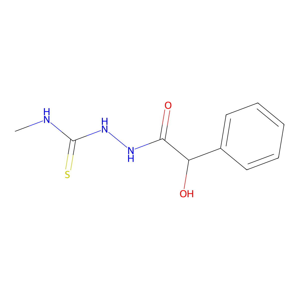 2-(Hydroxy(phenyl)acetyl)-N-methylhydrazinecarbothioamide molecular structure, CAS 126808-89-7