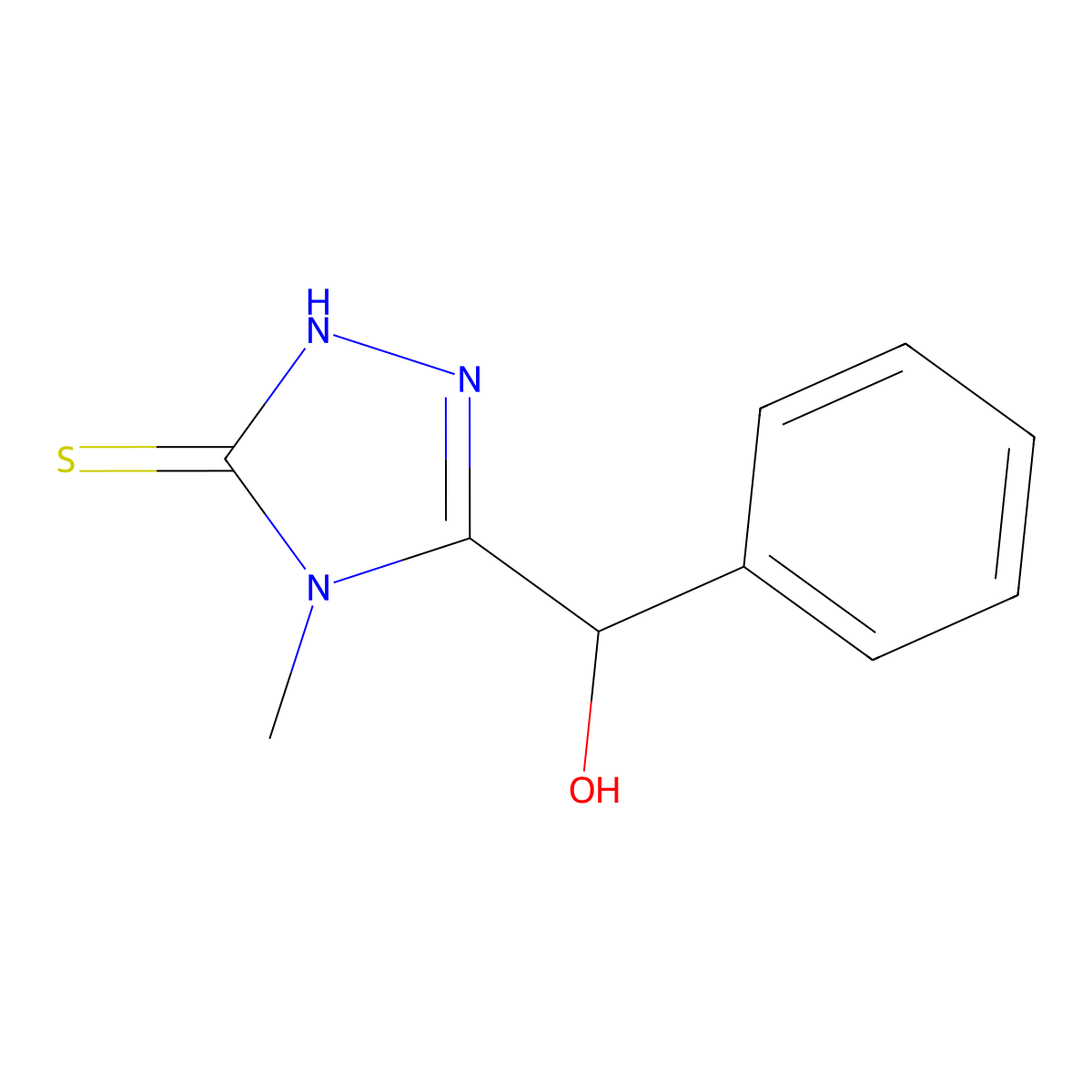 (5-Mercapto-4-methyl-4H-[1,2,4]triazol-3-yl)-phenyl-methanol molecular structure, CAS 126808-96-6