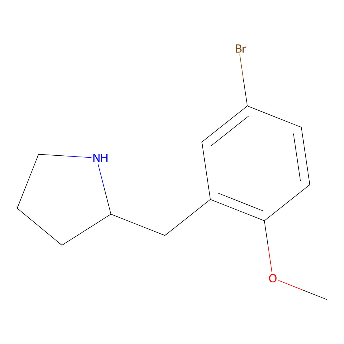 2-(5-Bromo-2-methoxybenzyl)pyrrolidine molecular structure, CAS 1268084-90-7