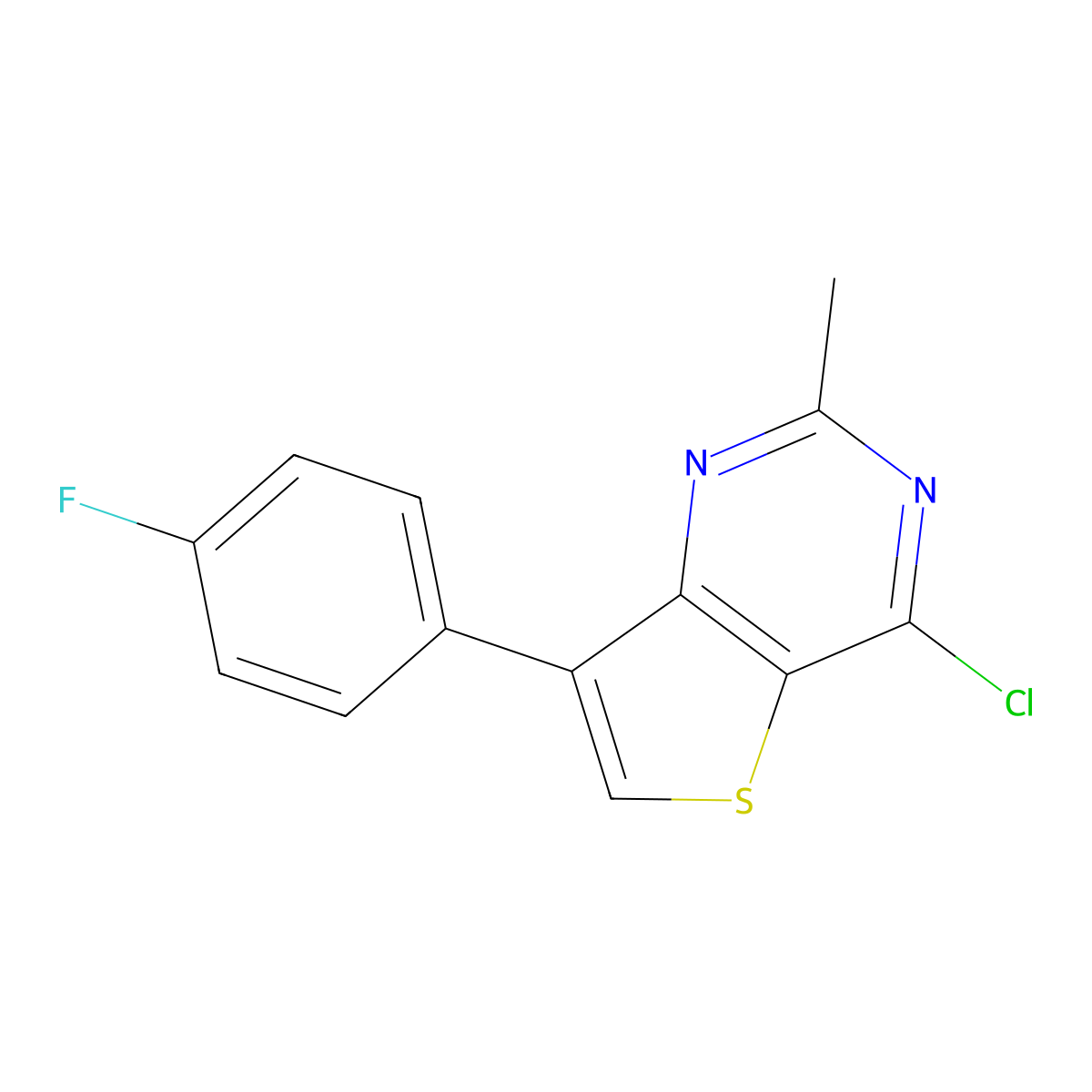 4-Chloro-7-(4-fluorophenyl)-2-methylthieno[3,2-d]pyrimidine molecular structure, CAS 1268086-26-5
