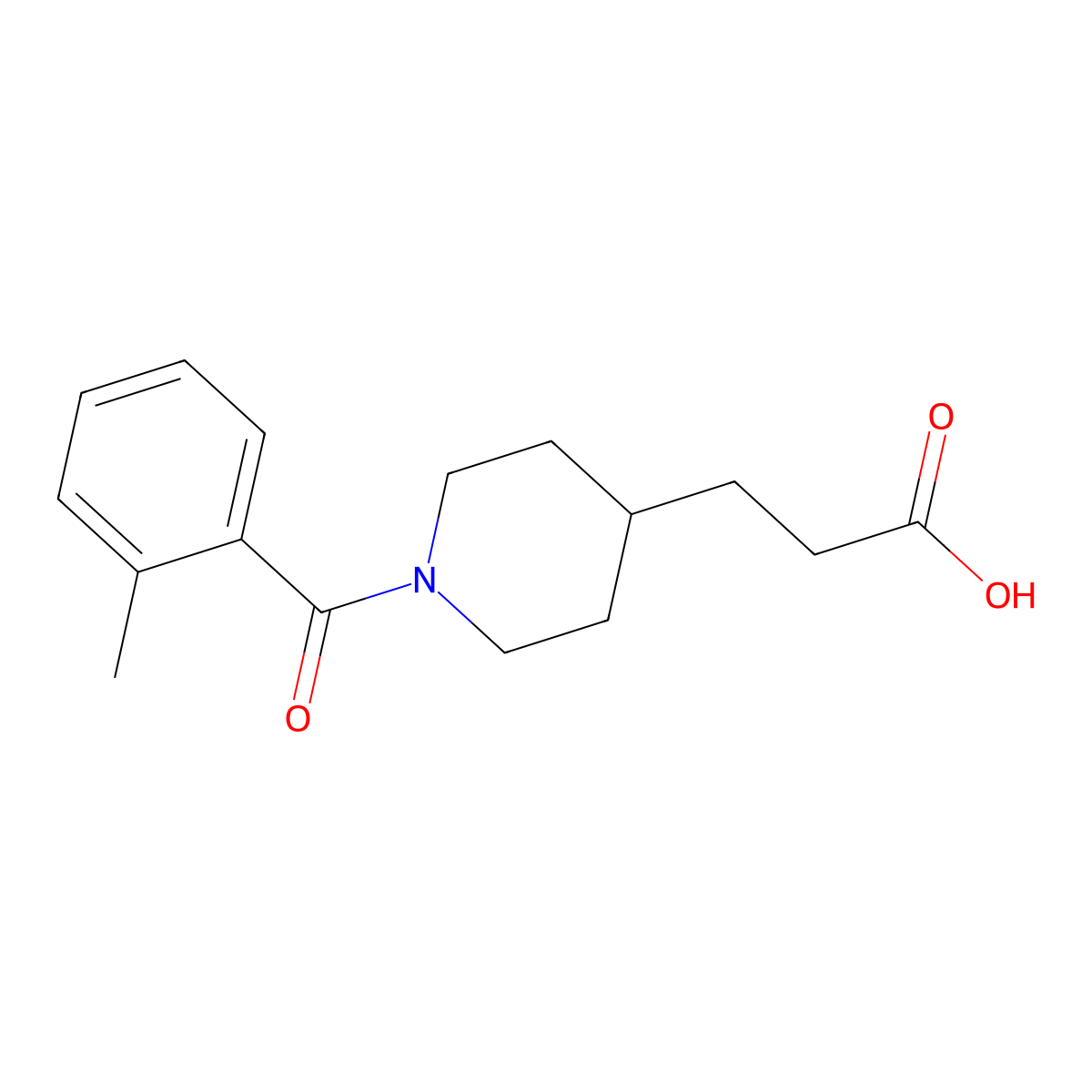 3-[1-(2-Methylbenzoyl)piperidin-4-yl]propanoic acid molecular structure, CAS 1268086-65-2