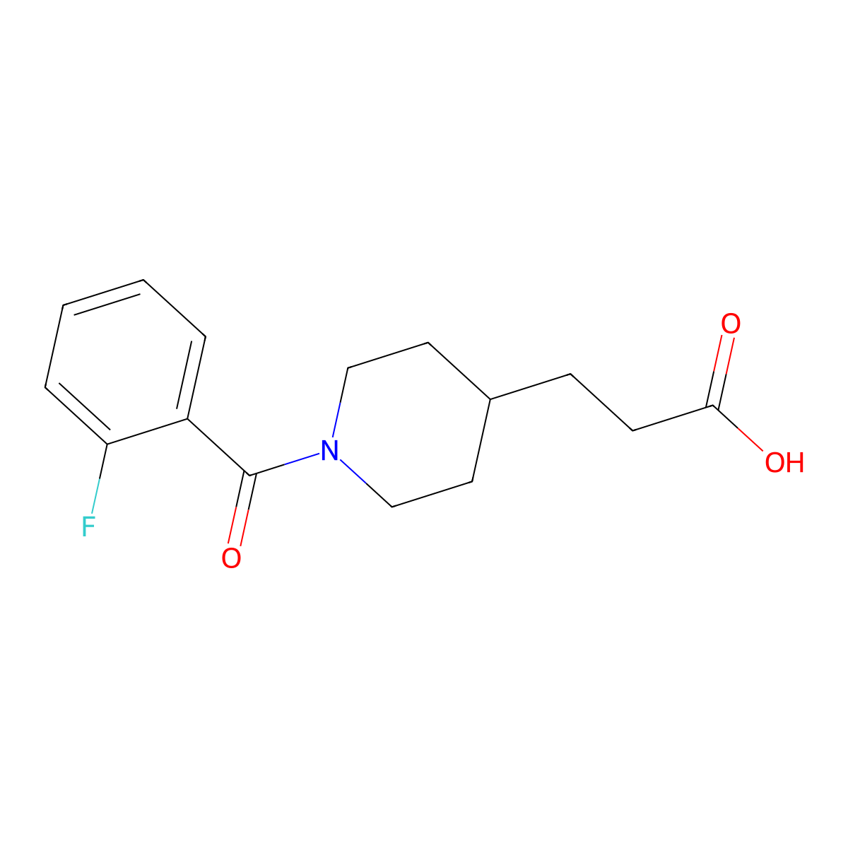 3-[1-(2-Fluorobenzoyl)piperidin-4-yl]propanoic acid molecular structure, CAS 1268087-45-1