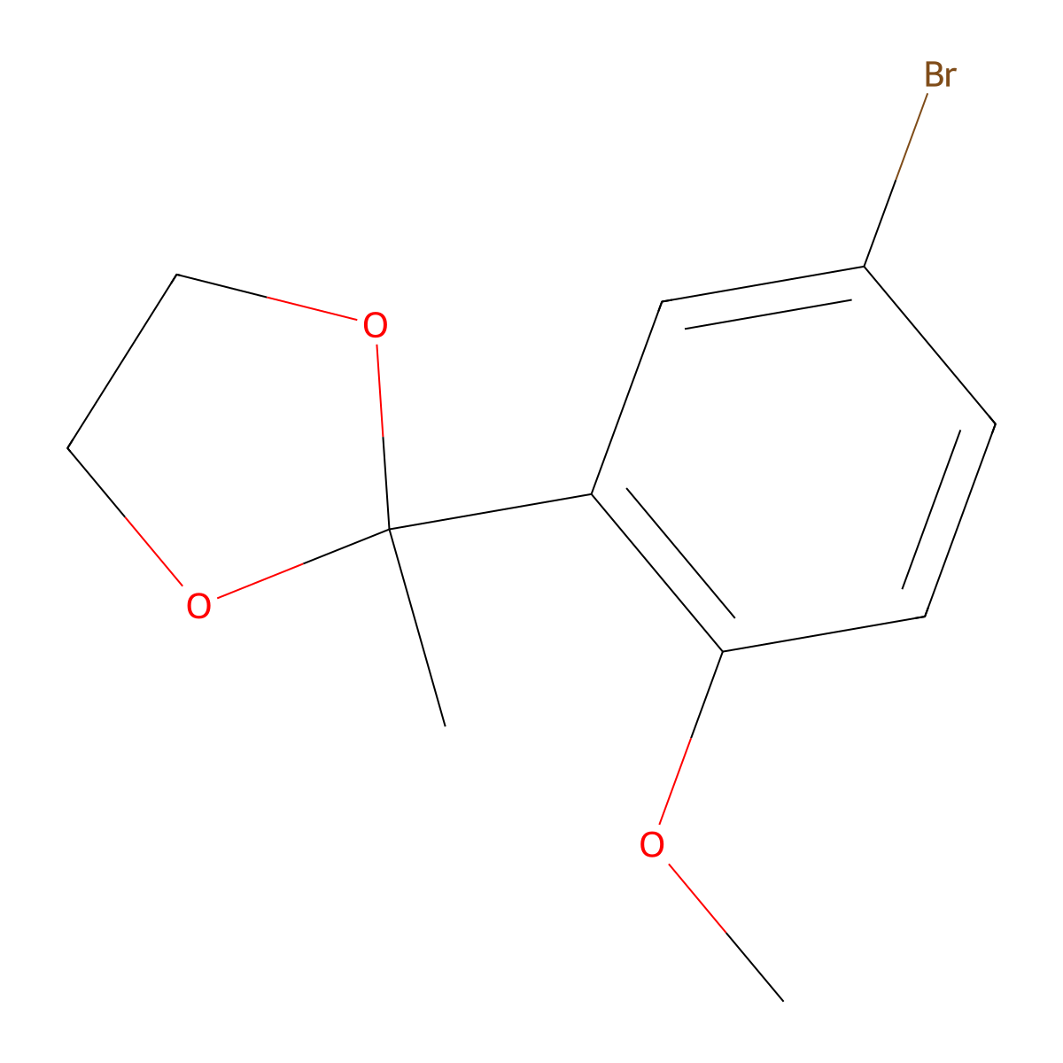 2-(5-Bromo-2-methoxyphenyl)-2-methyl-1,3-dioxolane molecular structure, CAS 1268089-95-7
