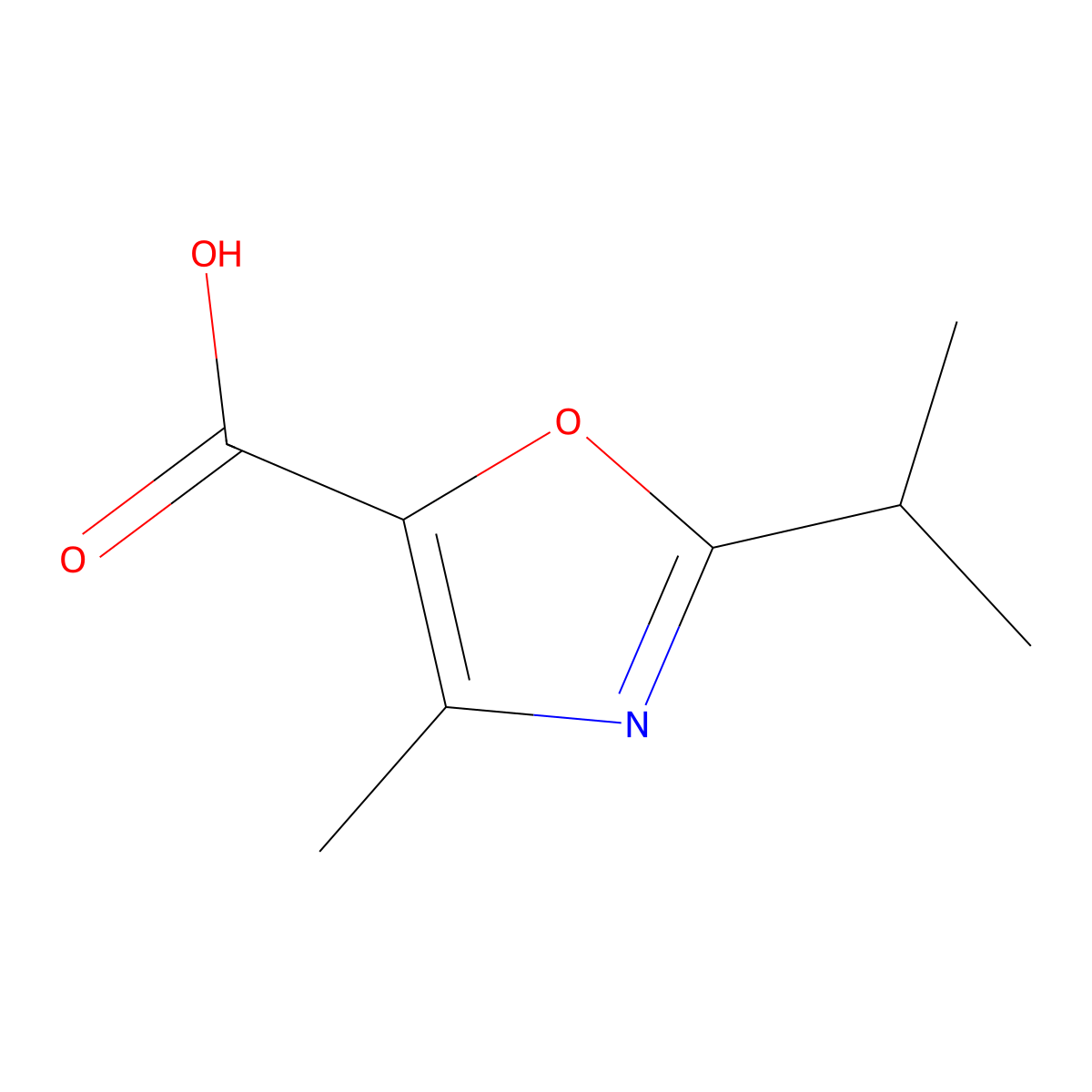 4-Methyl-2-(propan-2-yl)-1,3-oxazole-5-carboxylic acid molecular structure, CAS 1268091-73-1