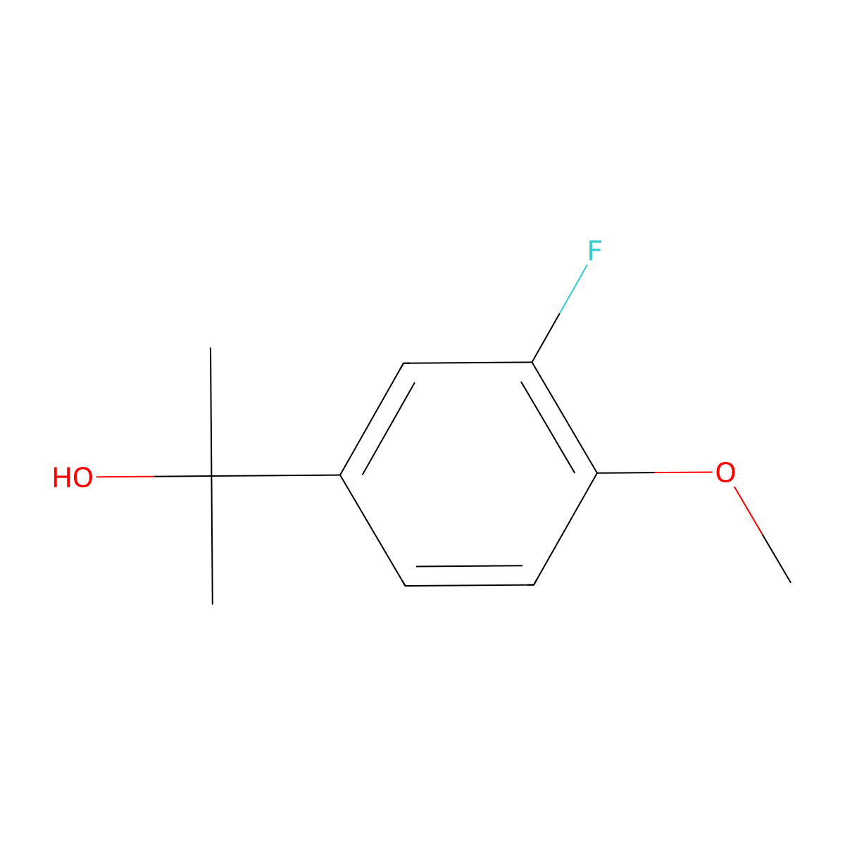 2-(3-Fluoro-4-methoxyphenyl)-2-propanol molecular structure, CAS 1268093-17-9
