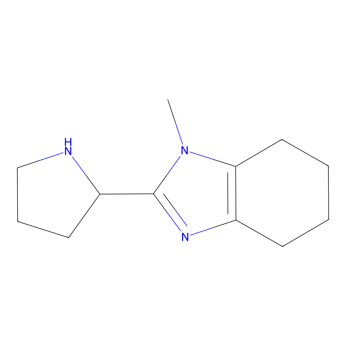 1-Methyl-2-(pyrrolidin-2-yl)-4,5,6,7-tetrahydro-1H-1,3-benzodiazole molecular structure, CAS 1268094-43-4