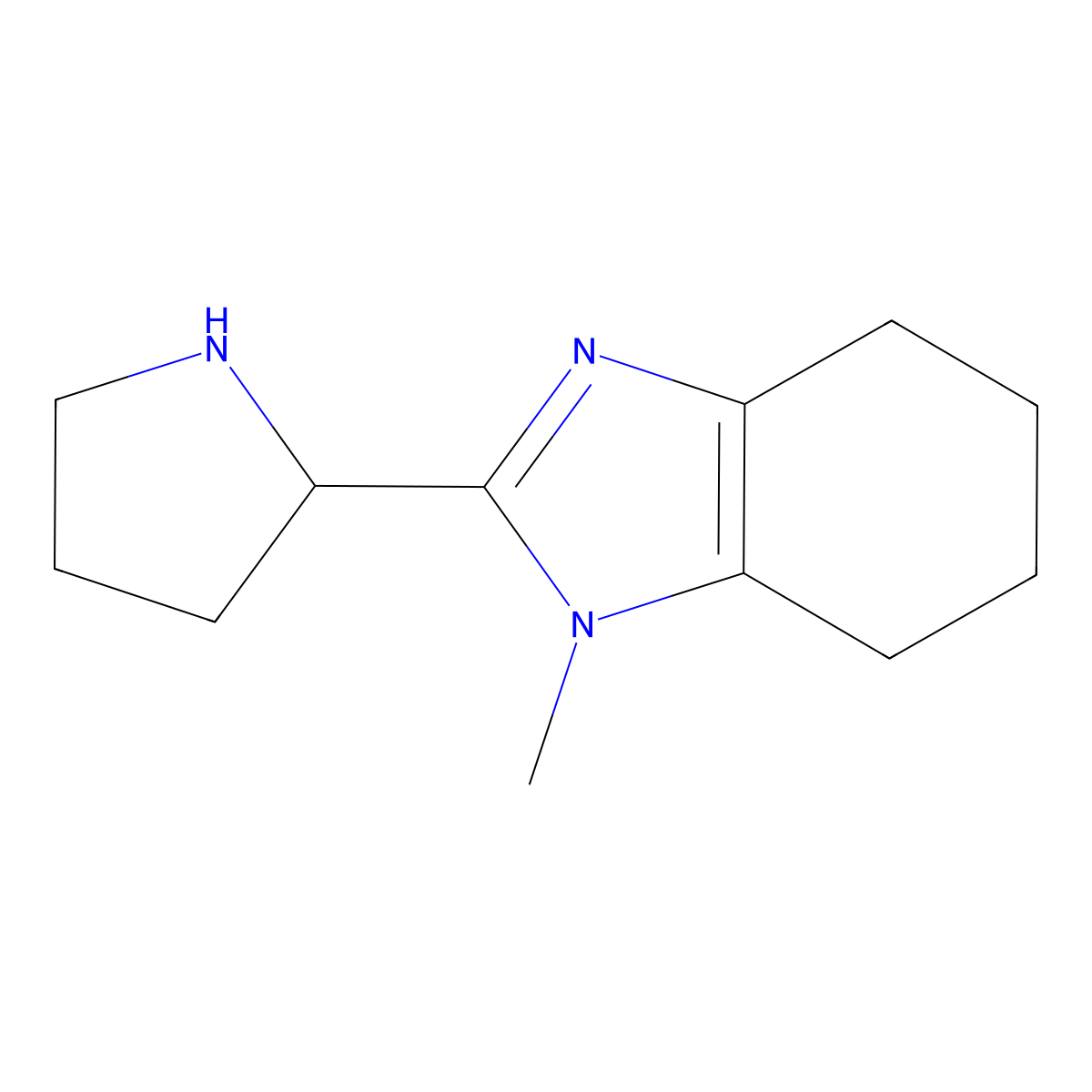 1-Methyl-2-(pyrrolidin-2-yl)-4,5,6,7-tetrahydro-1H-1,3-benzodiazole molecular structure, CAS 1268094-43-4
