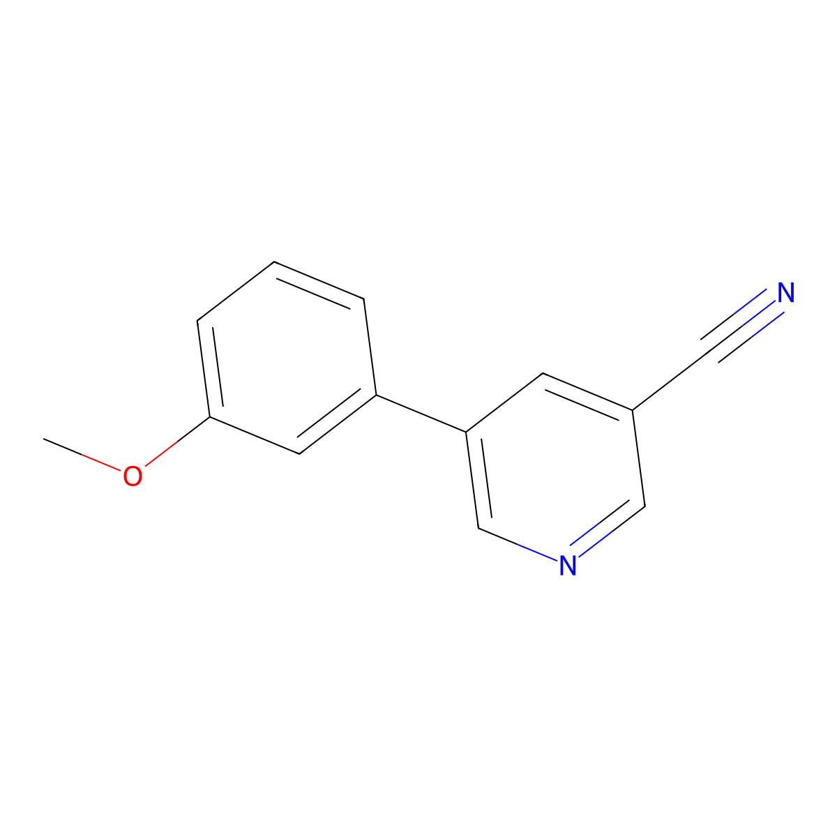 5-(3-Methoxyphenyl)nicotinonitrile molecular structure, CAS 1268095-80-2