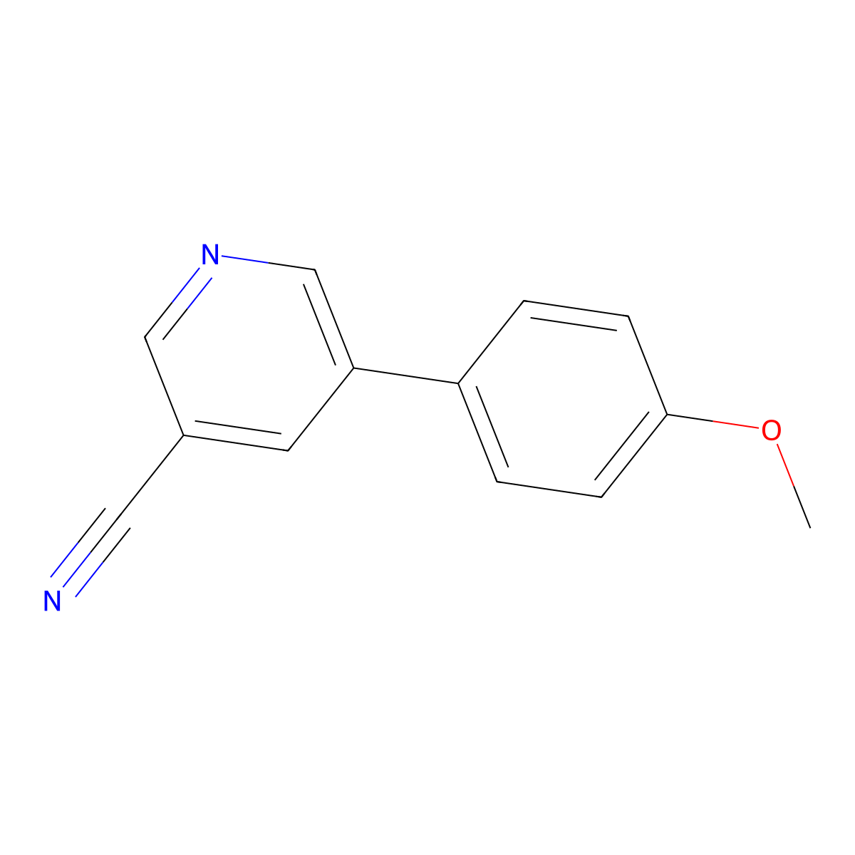 5-(4-Methoxyphenyl)nicotinonitrile molecular structure, CAS 1268095-82-4