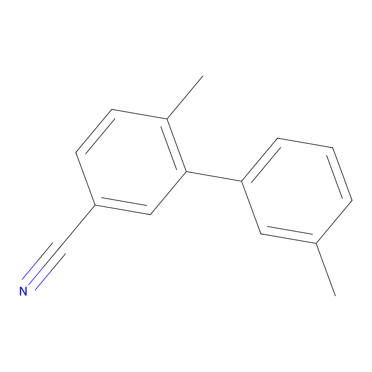 3',6-Dimethyl[1,1'-biphenyl]-3-carbonitrile molecular structure, CAS 1268096-90-7