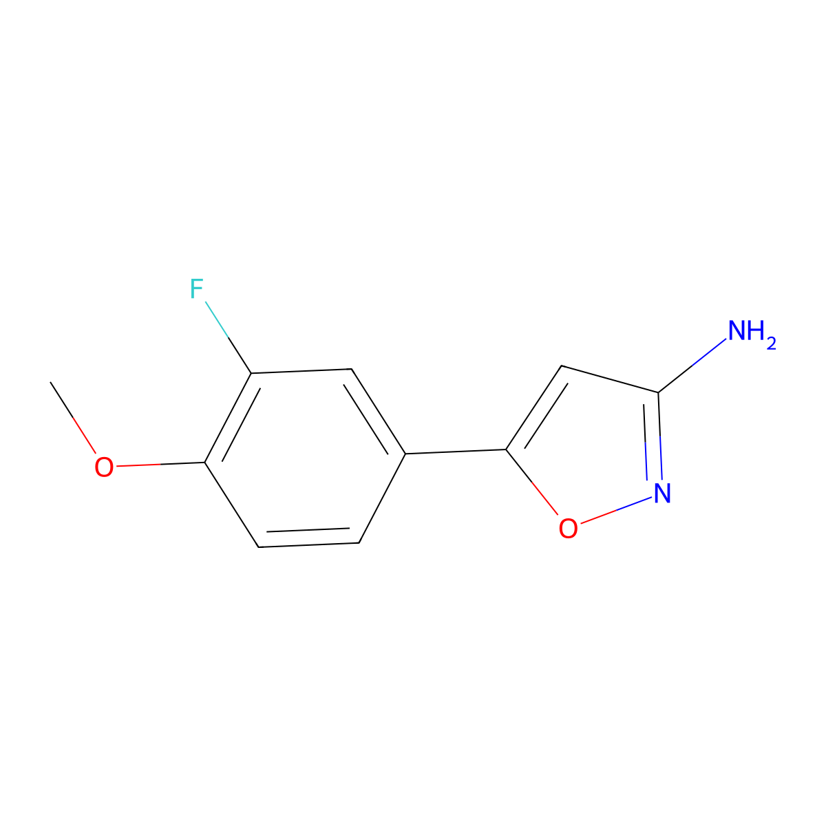 5-(3-Fluoro-4-methoxyphenyl)isoxazol-3-amine molecular structure, CAS 1268097-76-2