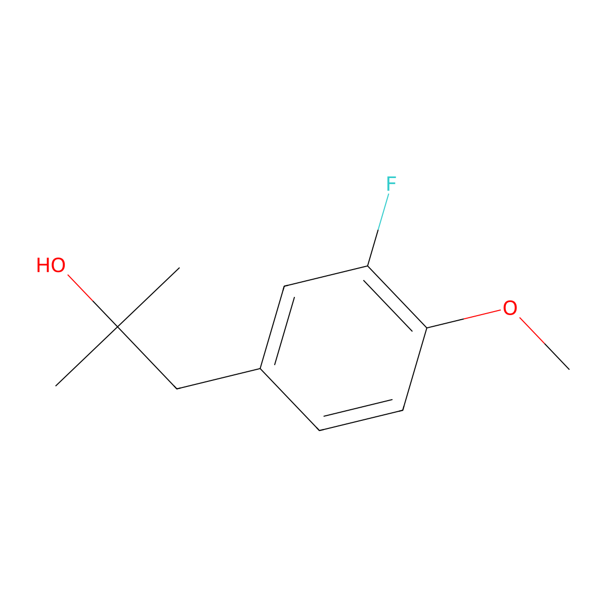1-(3-Fluoro-4-methoxyphenyl)-2-methylpropan-2-ol molecular structure, CAS 1268100-02-2