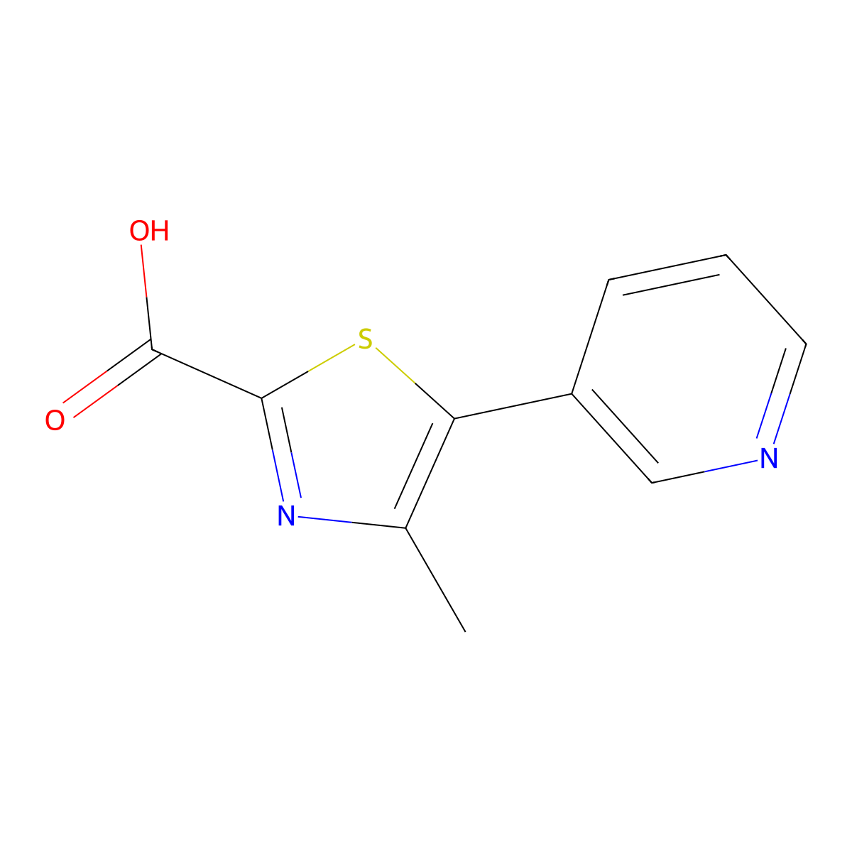 4-Methyl-5-(pyridin-3-YL)-1,3-thiazole-2-carboxylic acid molecular structure, CAS 1268100-47-5